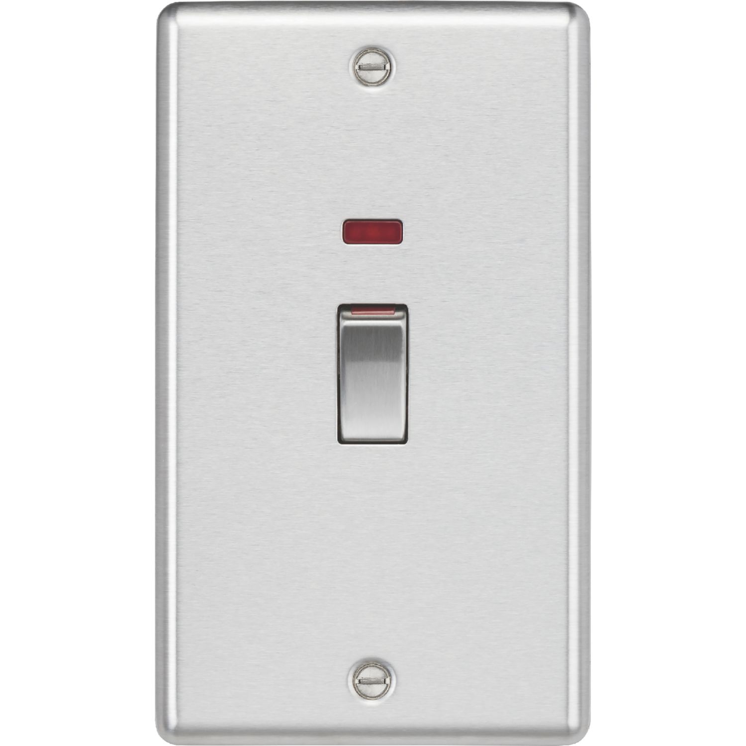 Knightsbridge 45A 2-Gang DP Control Switch Brushed Chrome with LED (297TY)