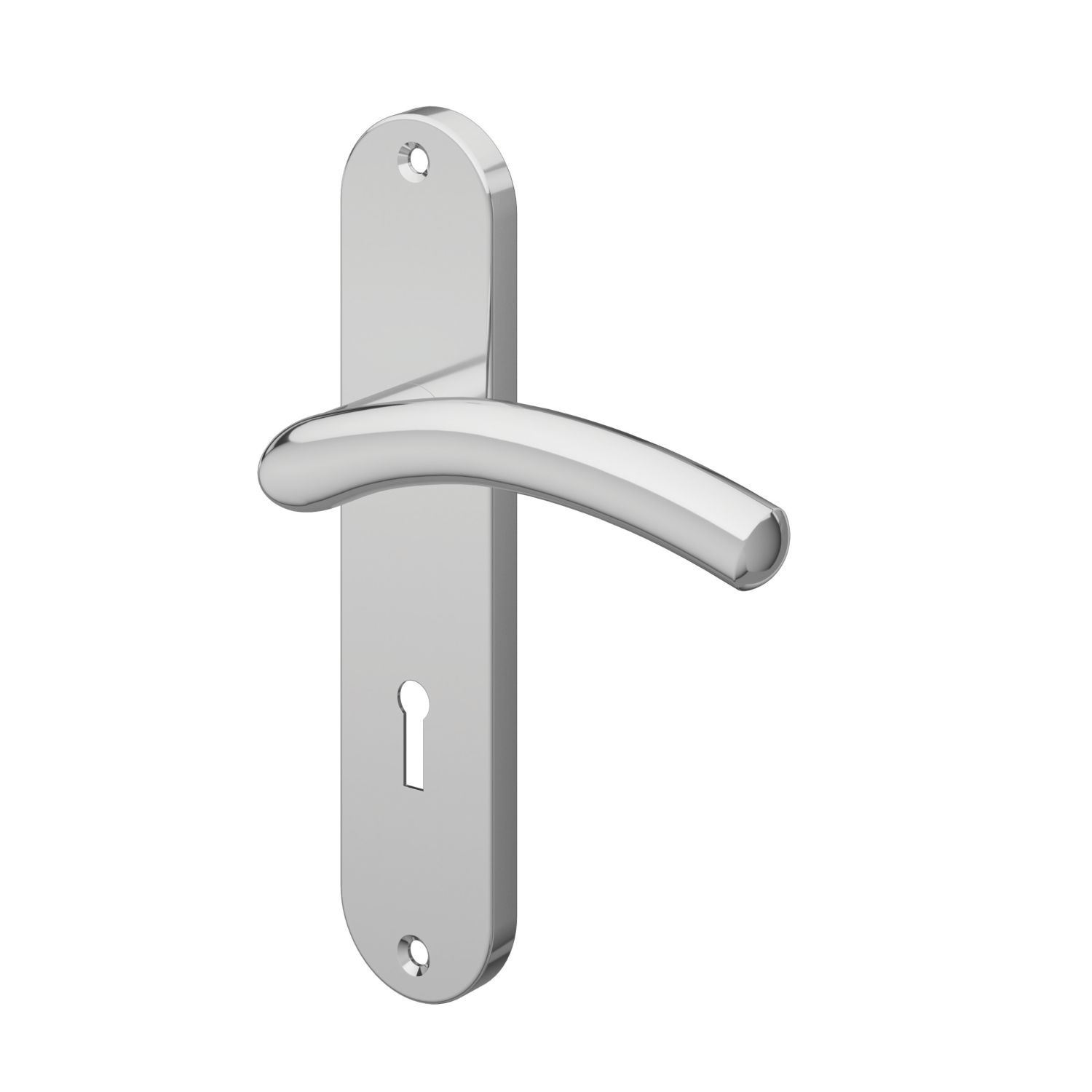 Cooke & Lewis Bourne Lever on Backplate Lockable Handle Pair Polished Chrome (298CM)