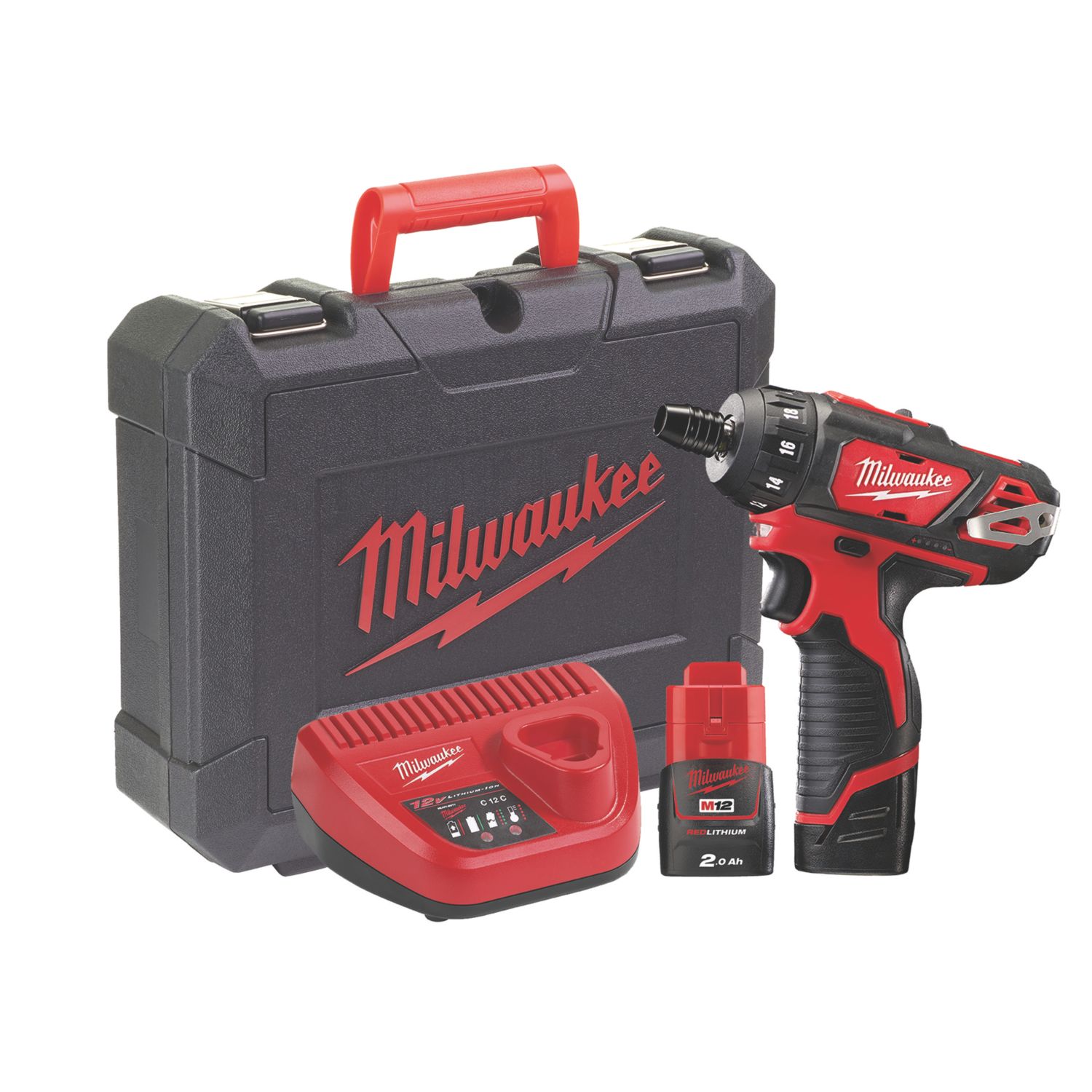 Milwaukee M12 BD-202C 12V 2 x 2.0Ah Li-Ion RedLithium Cordless Sub-Compact Screwdriver (298HP)