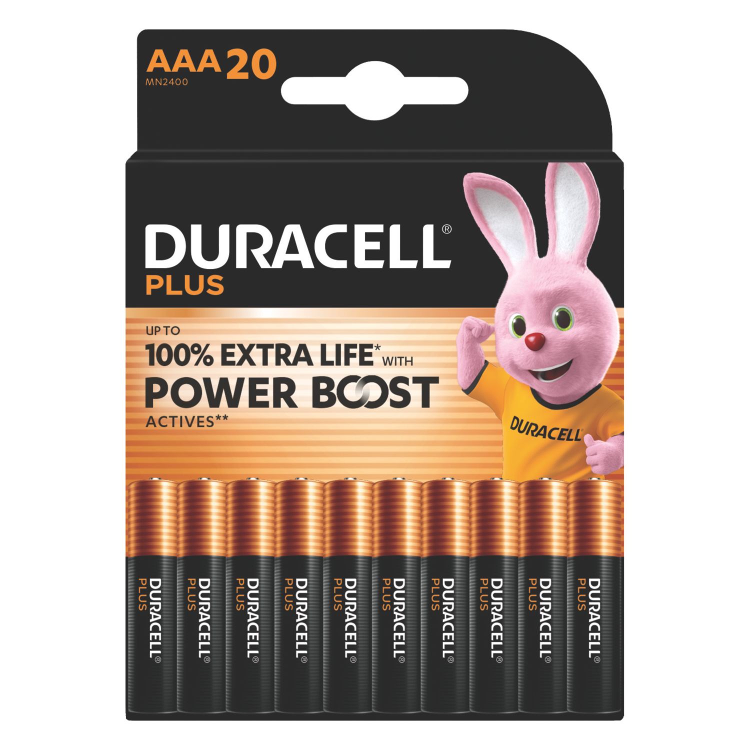 Duracell Plus AAA 1.5V Alkaline Batteries 20 Pack (301AG)