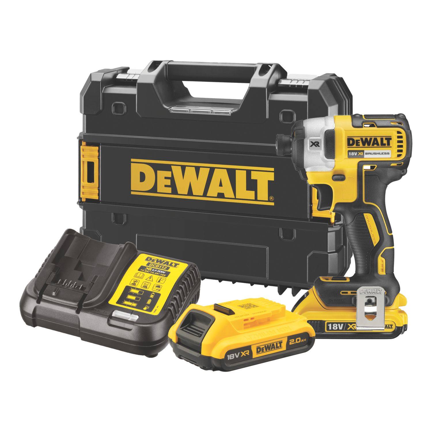 DEWALT DCF887D2-GB 18V 2 x 2Ah Li-Ion XR Brushless Cordless Impact Driver (301FU)
