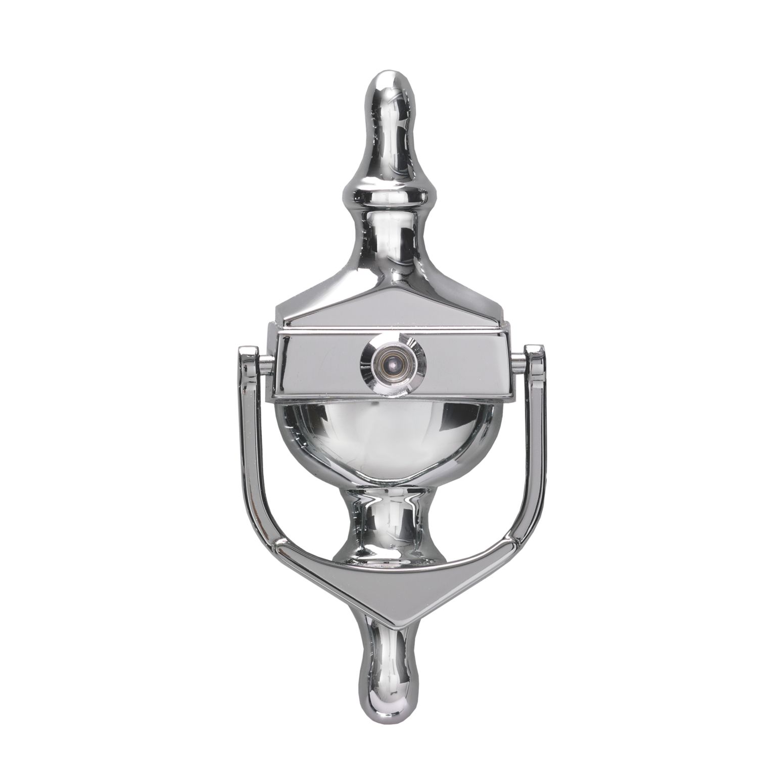 Fab & Fix Classic Door Knocker with Spyhole Polished Chrome 76mm x 162mm (3032P)