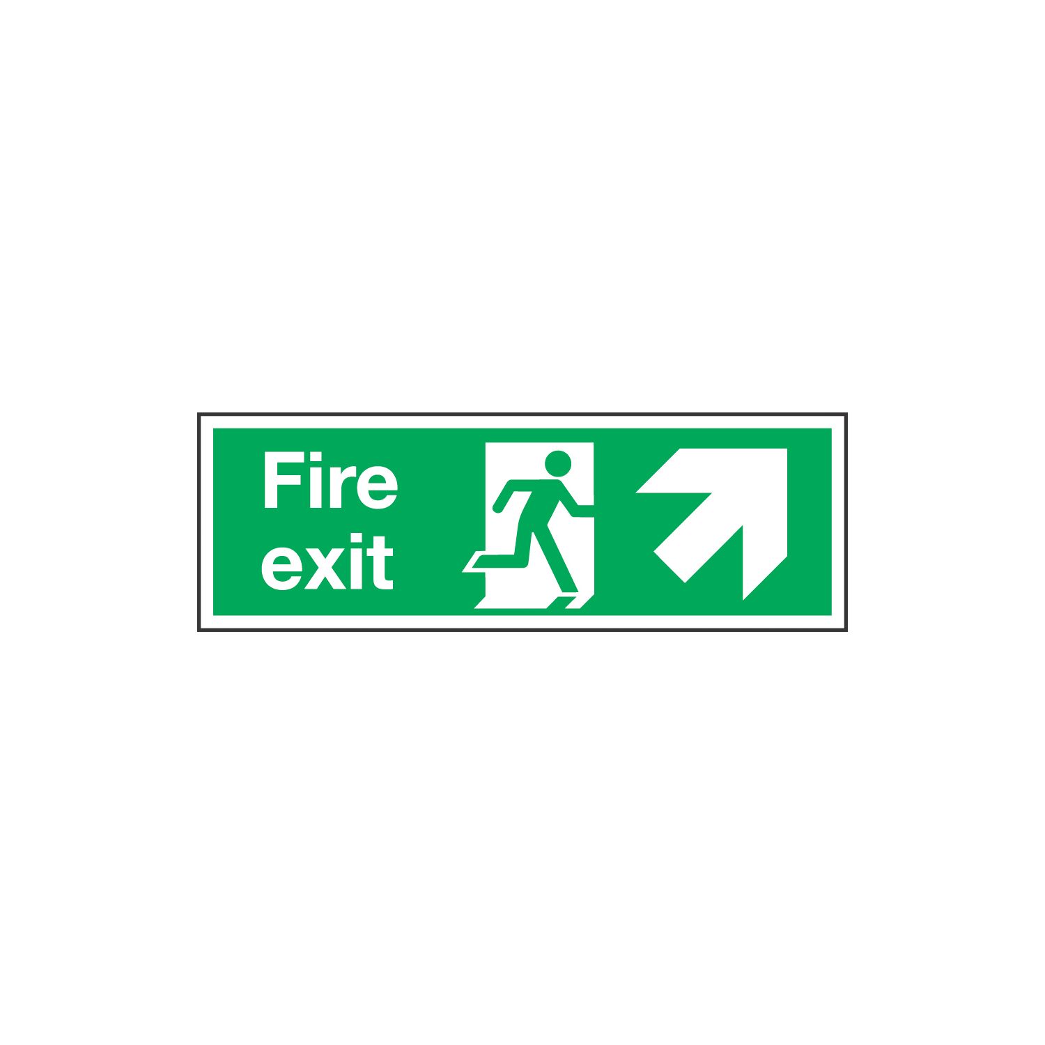 Non Photoluminescent "Fire Exit" Right Arrow Sign 150mm x 450mm (30582)