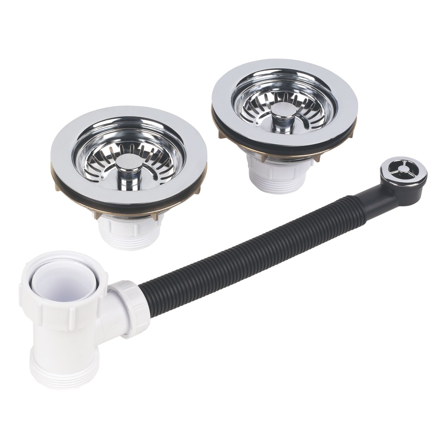 McAlpine 1 1/2 & 2 Bowl Waste Kit Chrome-Plated Brass 1 1/2" (3077P)