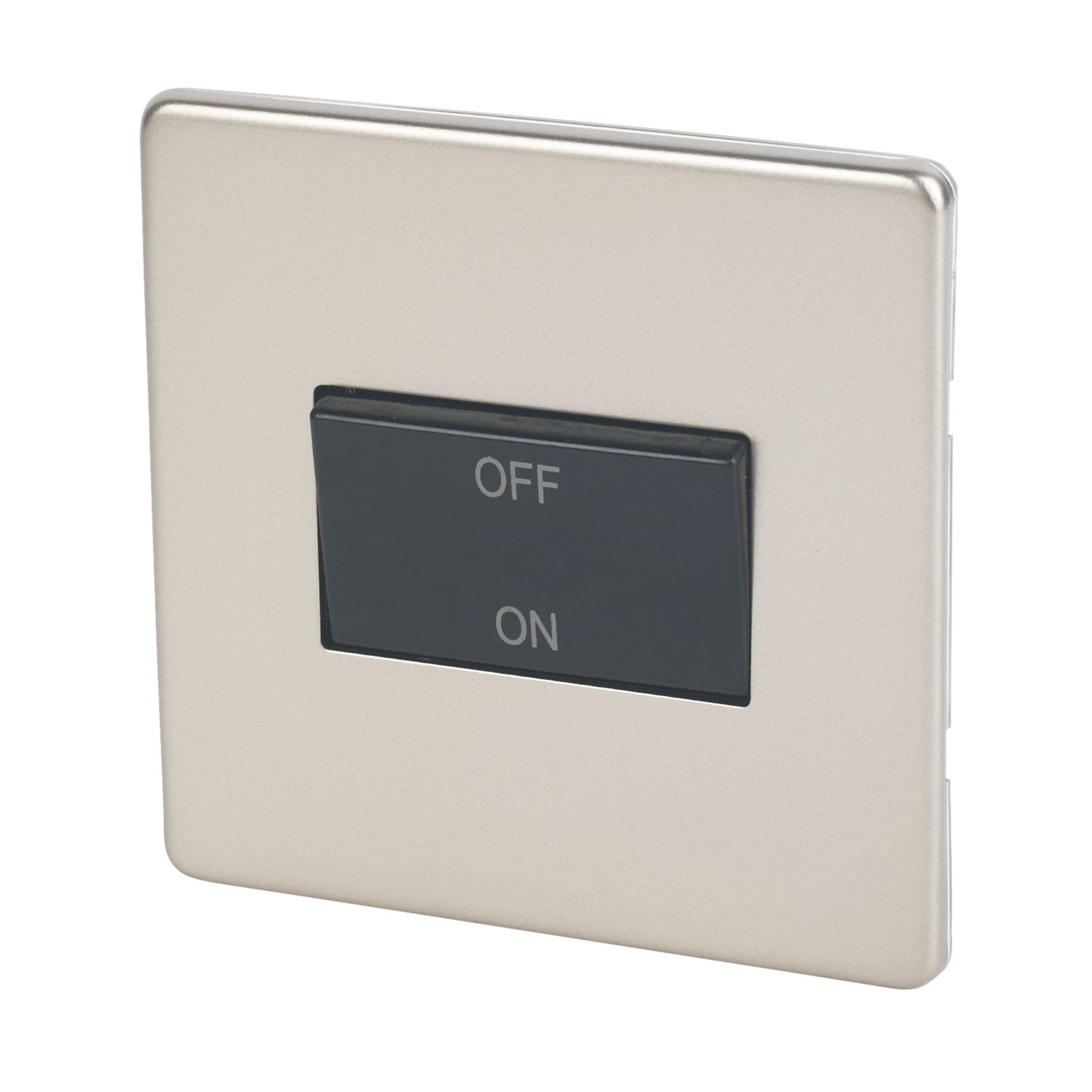 Varilight 10AX 1-Gang 3-Pole Fan Isolator Switch Satin Chrome with Black Inserts (3078H)