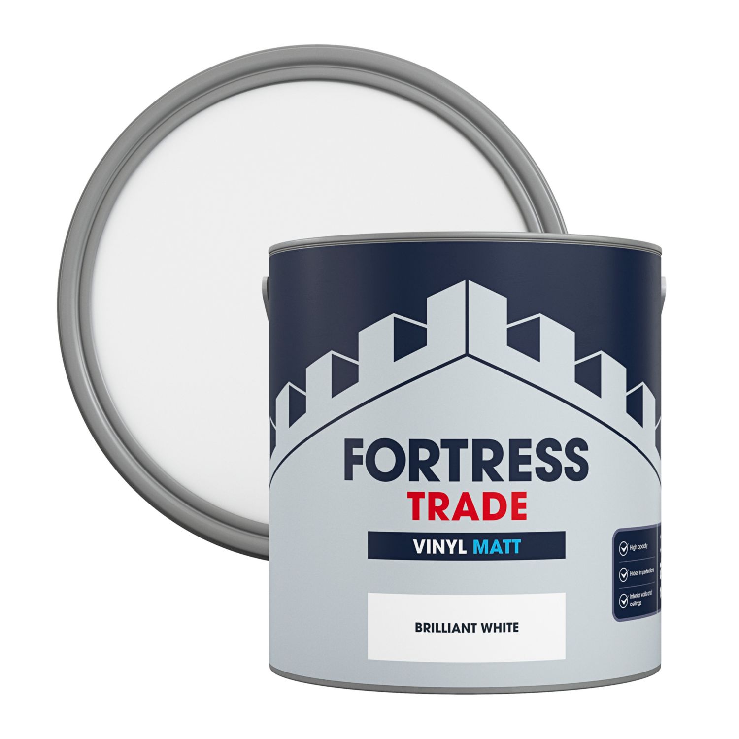 Fortress Trade 2.5Ltr Brilliant White Vinyl Matt Emulsion Paint (307JM)