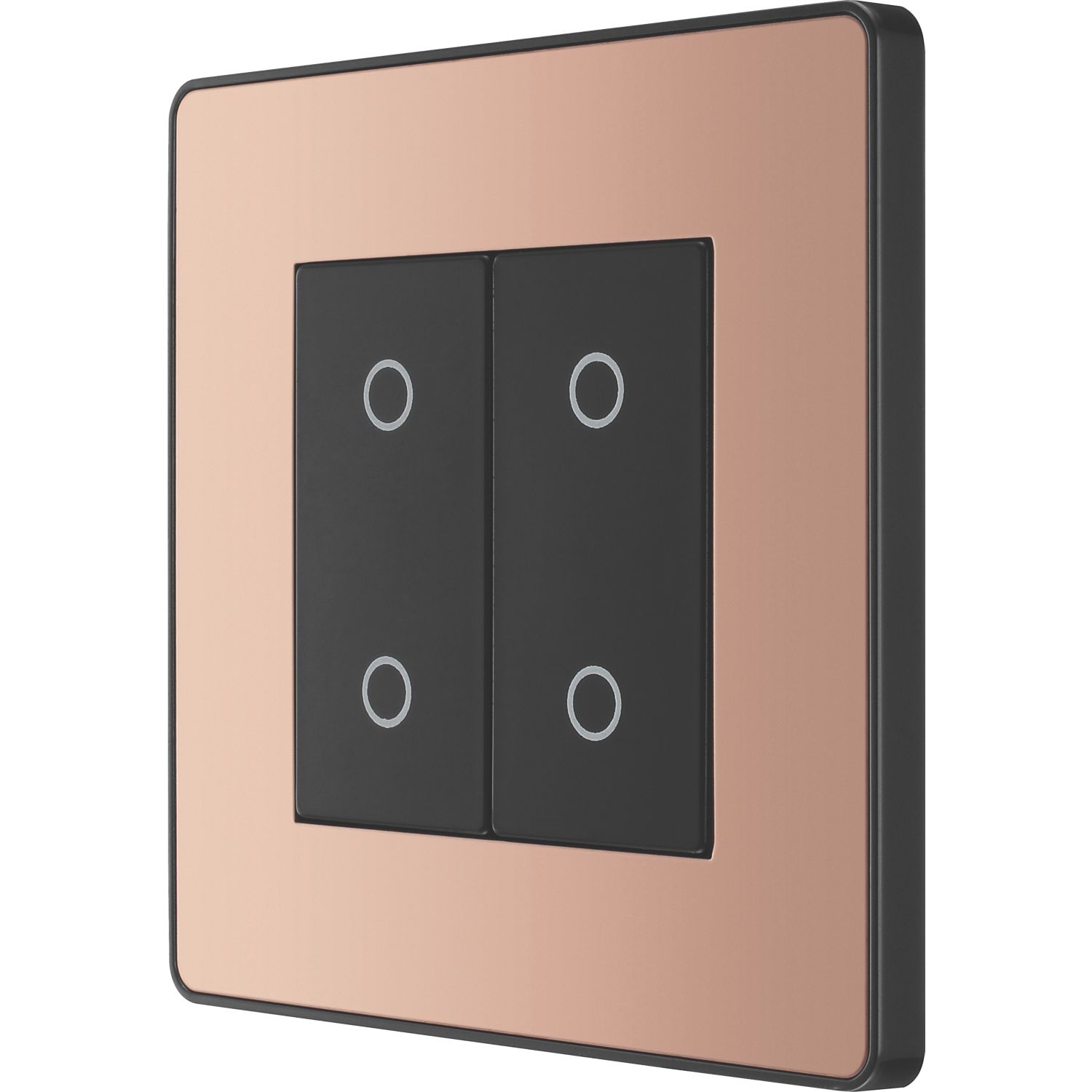 British General Evolve 2-Gang 2-Way LED Double Secondary Touch Trailing Edge Dimmer Switch Copper with Black Inserts (307PY)