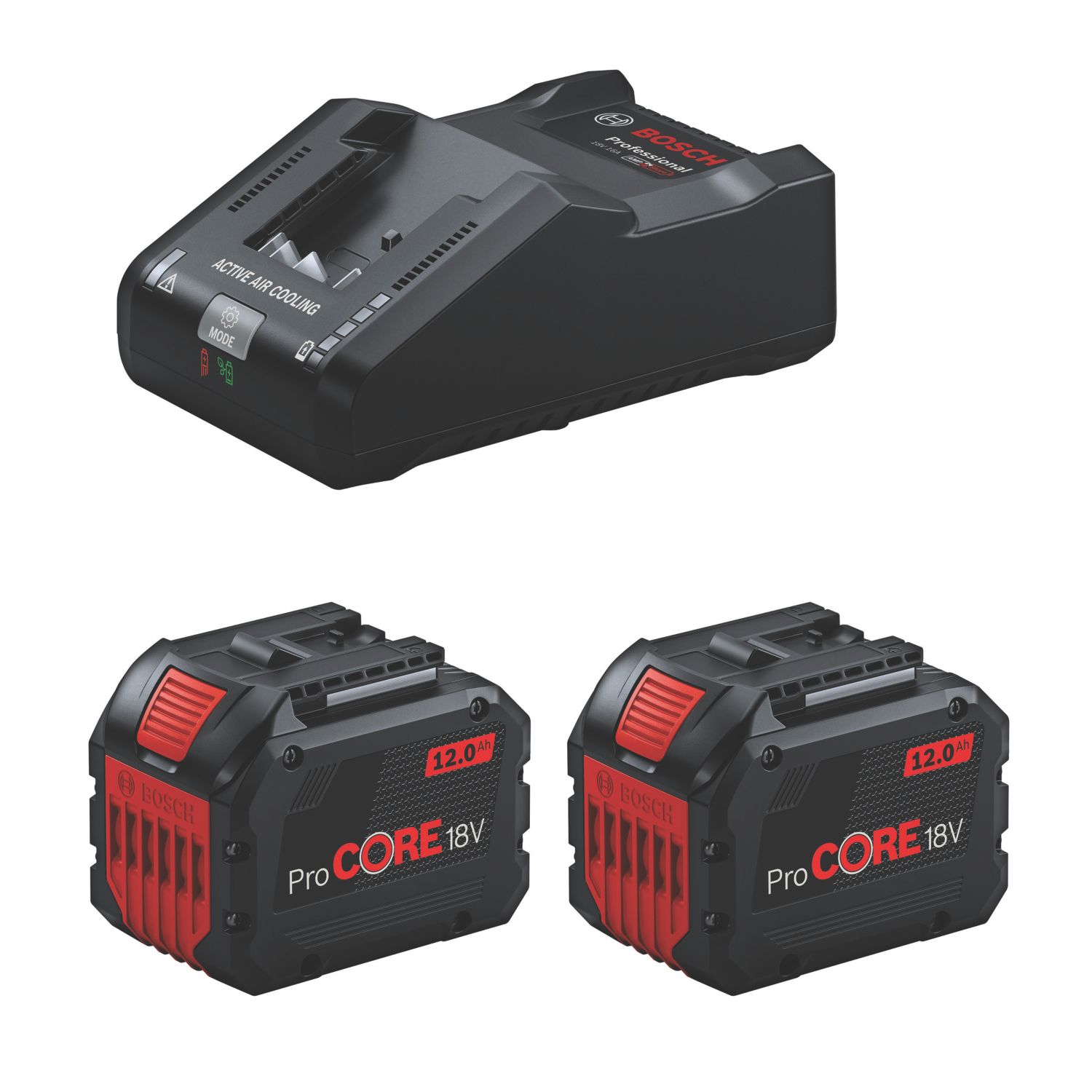 Bosch PROcore 1600A02T5X 18V 12.0Ah Li-Ion CoolPack Battery & Charger Set (307YW)