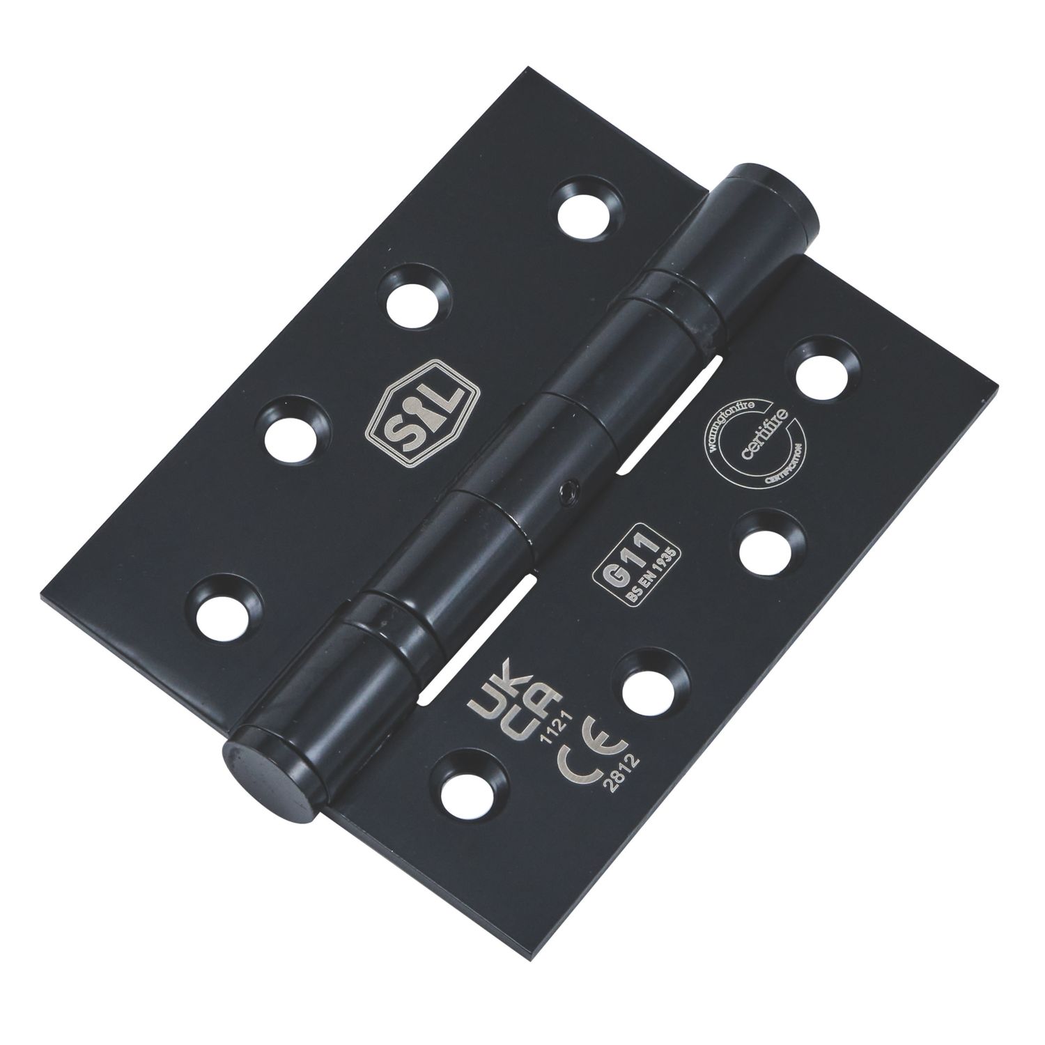 Smith & Locke Matt Black Grade 11 Fire Rated Ball Bearing Hinges 102mm x 76mm 3 Pack (311PX)