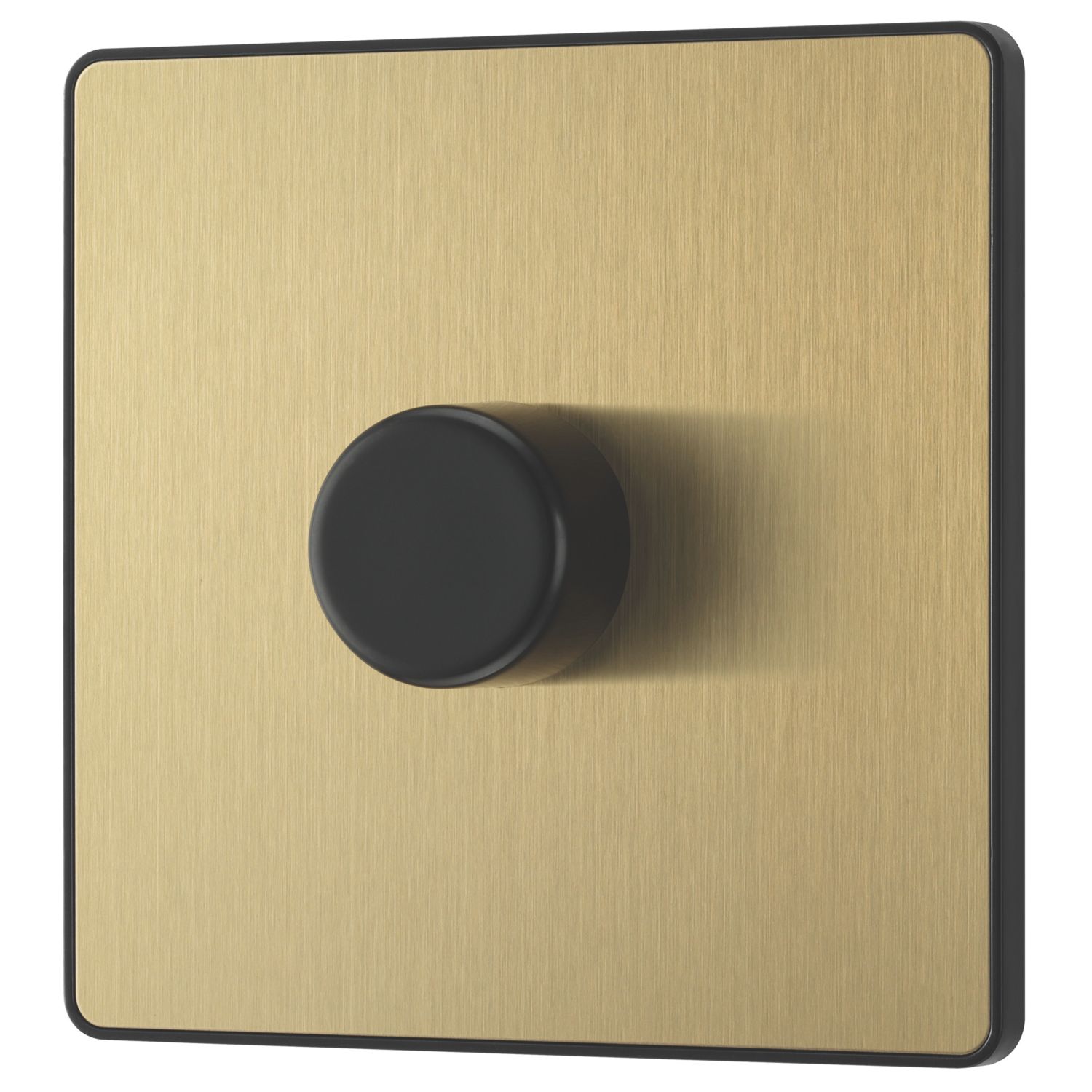 British General Evolve 1-Gang 2-Way LED Dimmer Switch Satin Brass with Black Inserts (312PY)