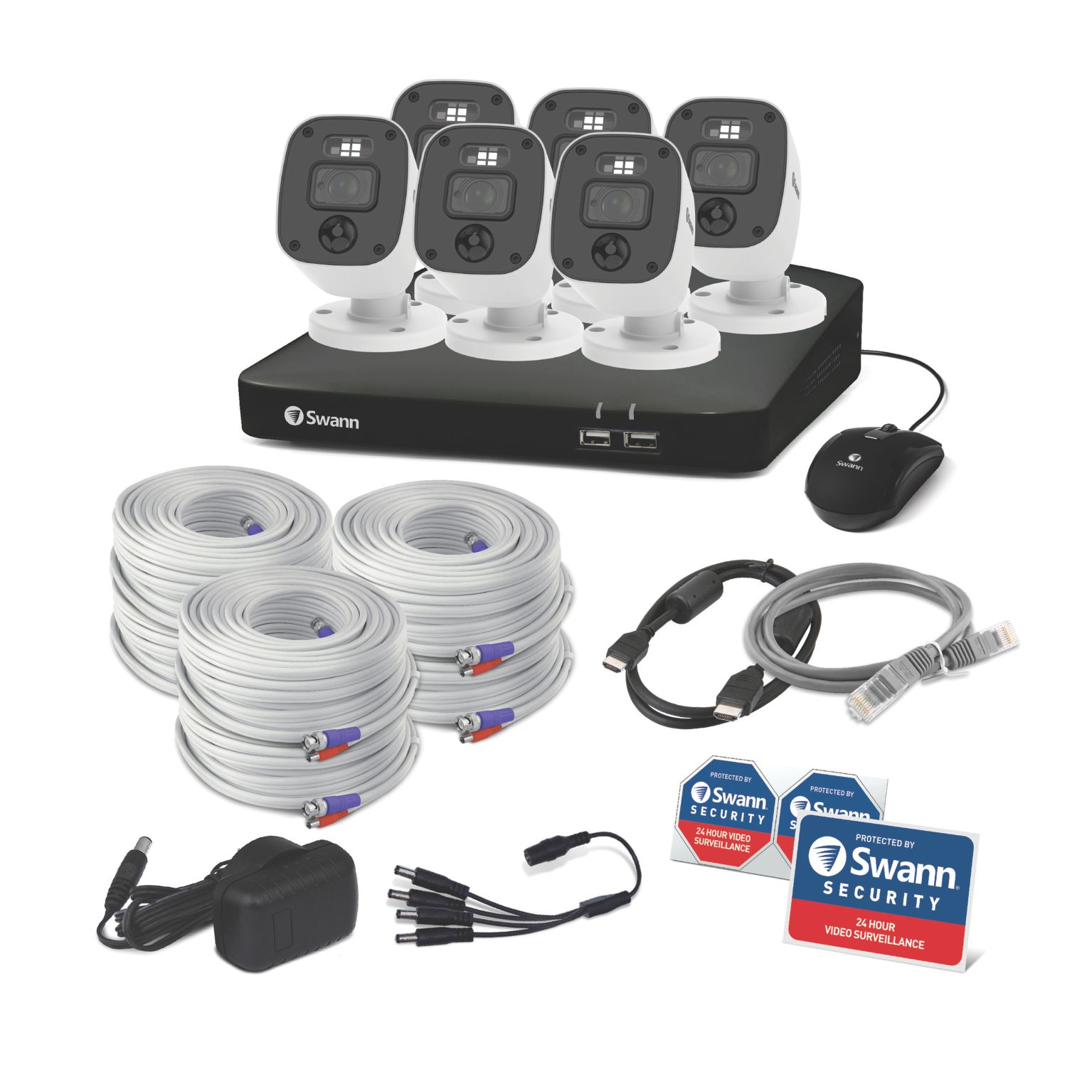 Swann Enforcer SWDVK-846806MQB-EU 1TB HDDGB 8-Channel 1080p DVR CCTV Kit & 6 Indoor & Outdoor Cameras (315PV)