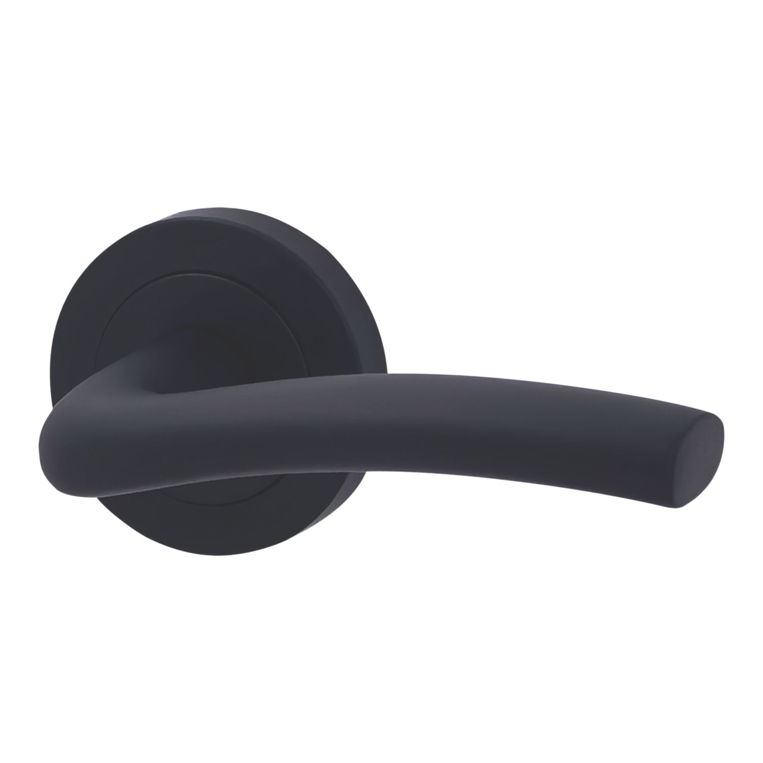 Cooke & Lewis Corfe Fire Rated Lever on Rose Handle Pair Matt Black (316CM)