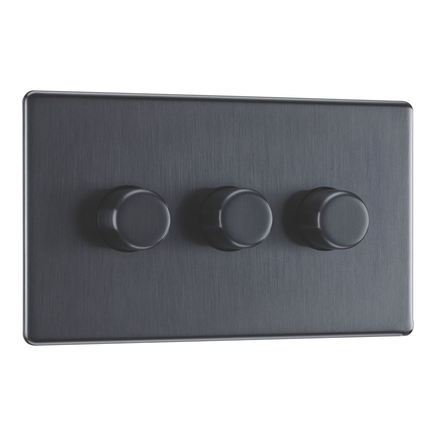 LAP 3-Gang 2-Way LED Dimmer Switch Black Nickel with Colour-Matched Inserts (317CN)