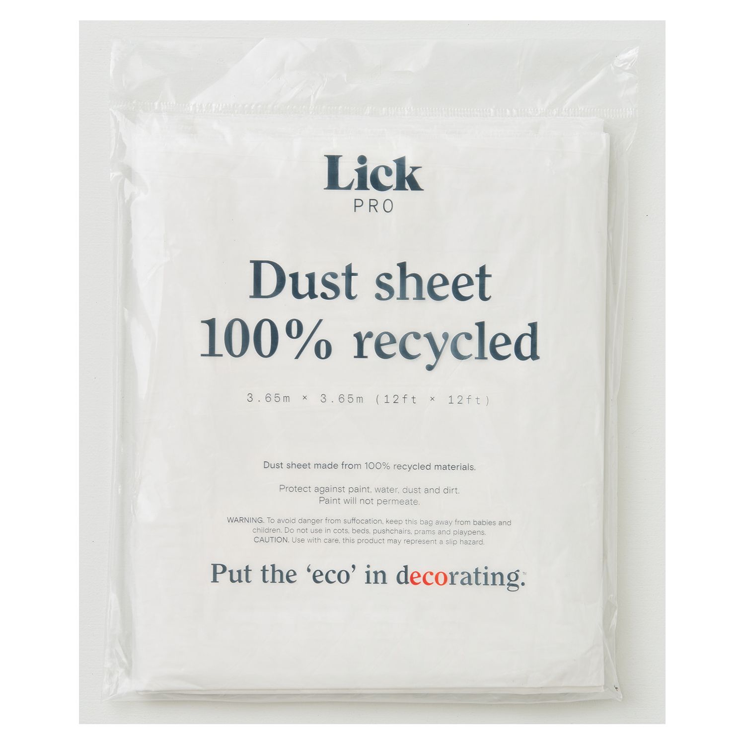 LickTools Polyethylene Dust Sheet 3.65m x 3.65m (318VX)