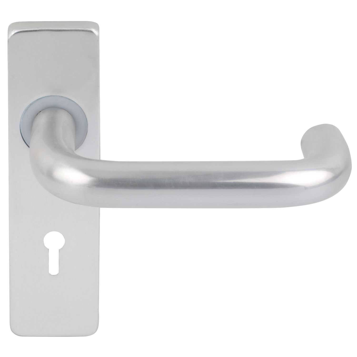 Smith & Locke Excell Fire Rated Lock Door Handle Set Pair Satin Aluminium (3192J)