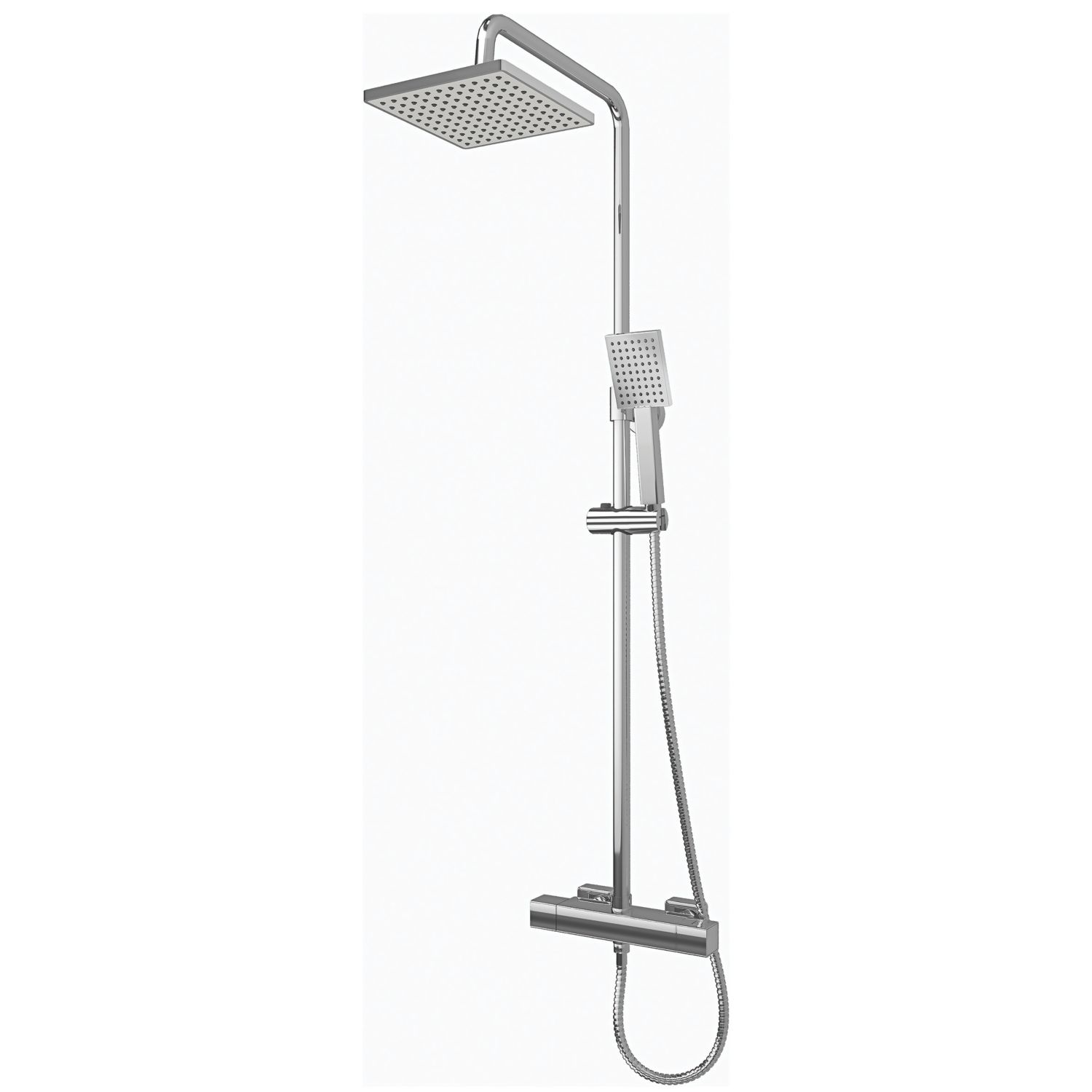 Gainsborough Square Dual Outlet HP Rear-Fed Exposed Chrome Thermostatic Cool Touch Mixer Shower (319HY)