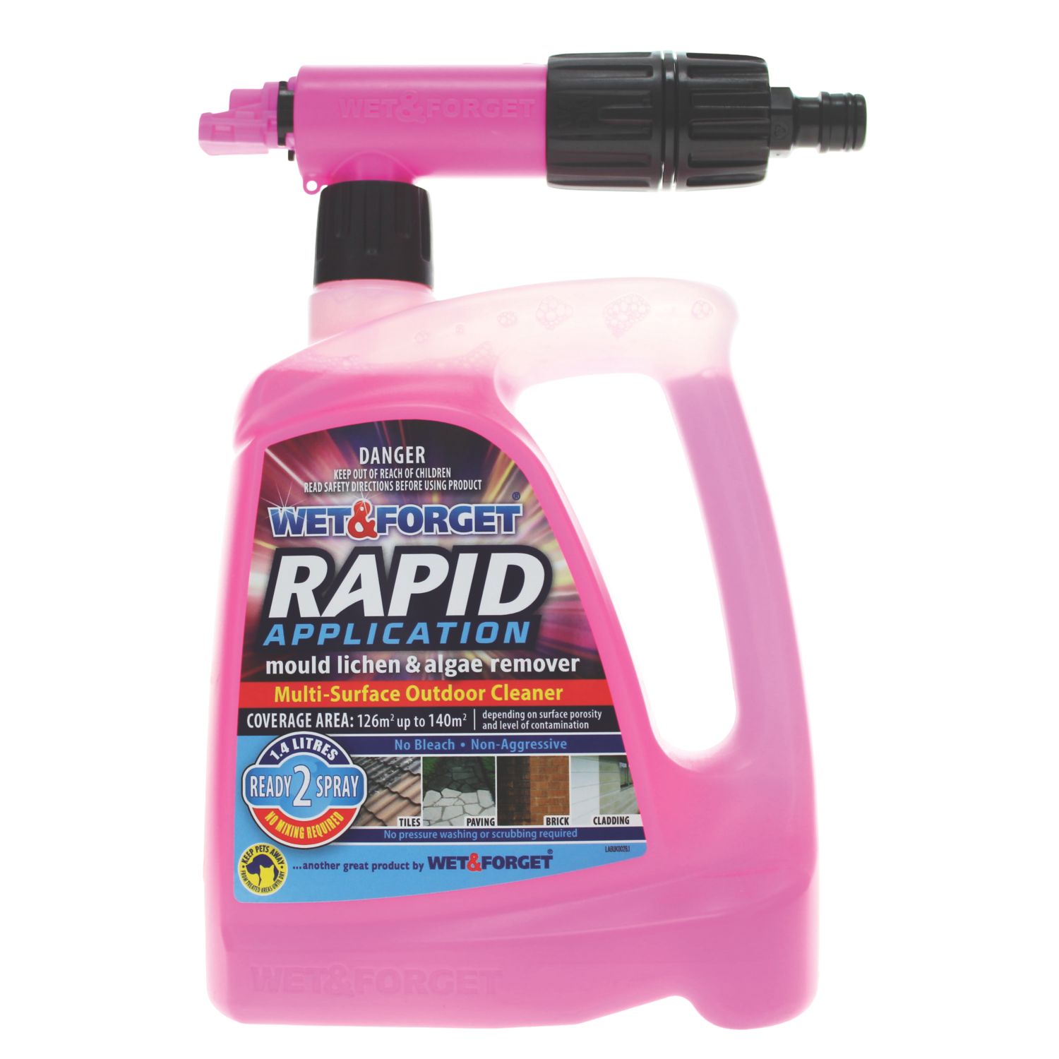 Wet & Forget Rapid Mould, Lichen & Algae Remover 1.4Ltr (320CX)