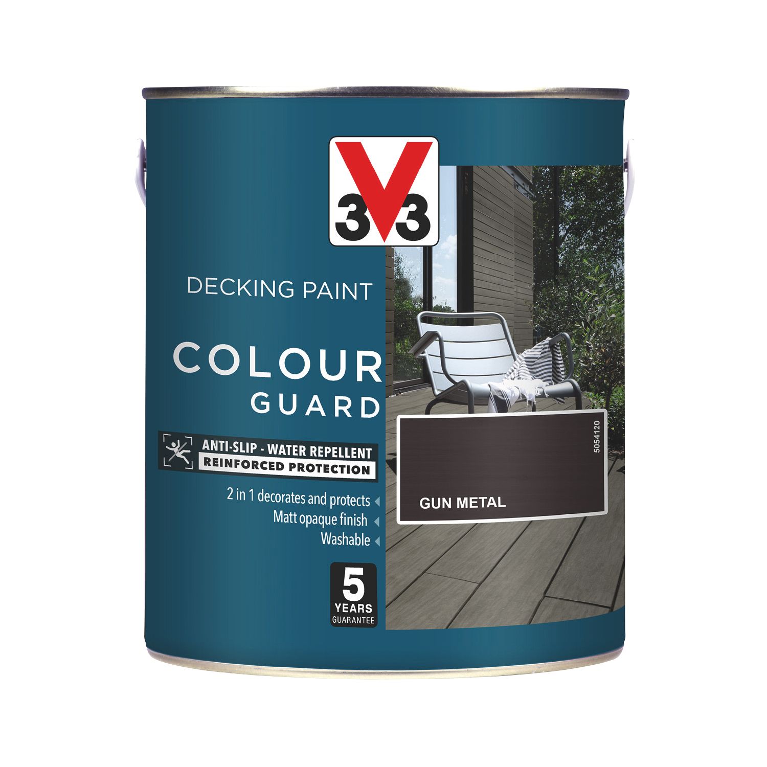 V33 Colour Guard 2.5Ltr Gun Metal Anti Slip Decking Paint (321FF)