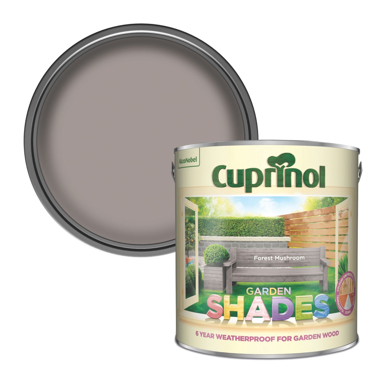 Cuprinol 2.5Ltr Forest Mushroom Matt Garden Paint (3220H)