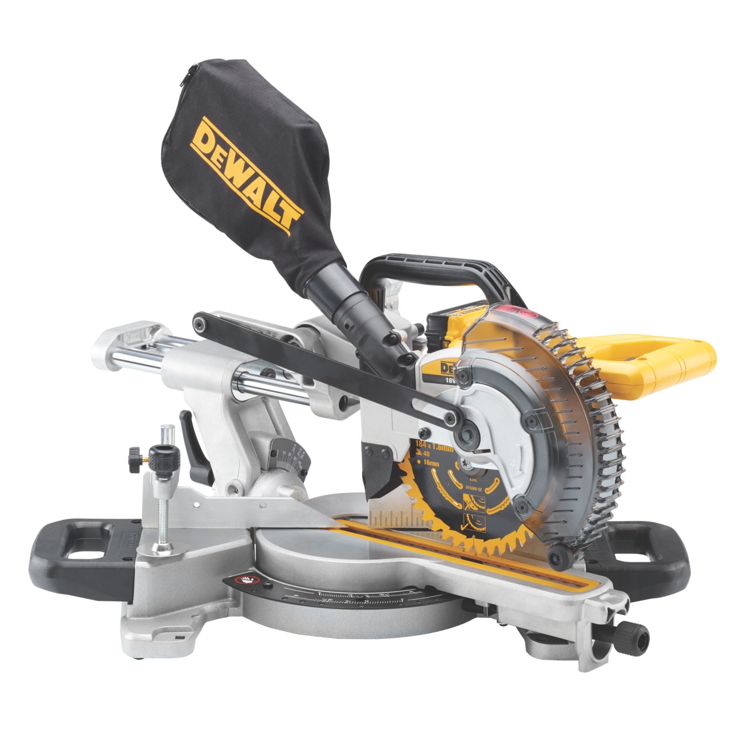 DeWalt DCS365N-XJ 184mm 18V Li-Ion XR Cordless Single-Bevel Sliding Compound Mitre Saw - Bare (3227J)