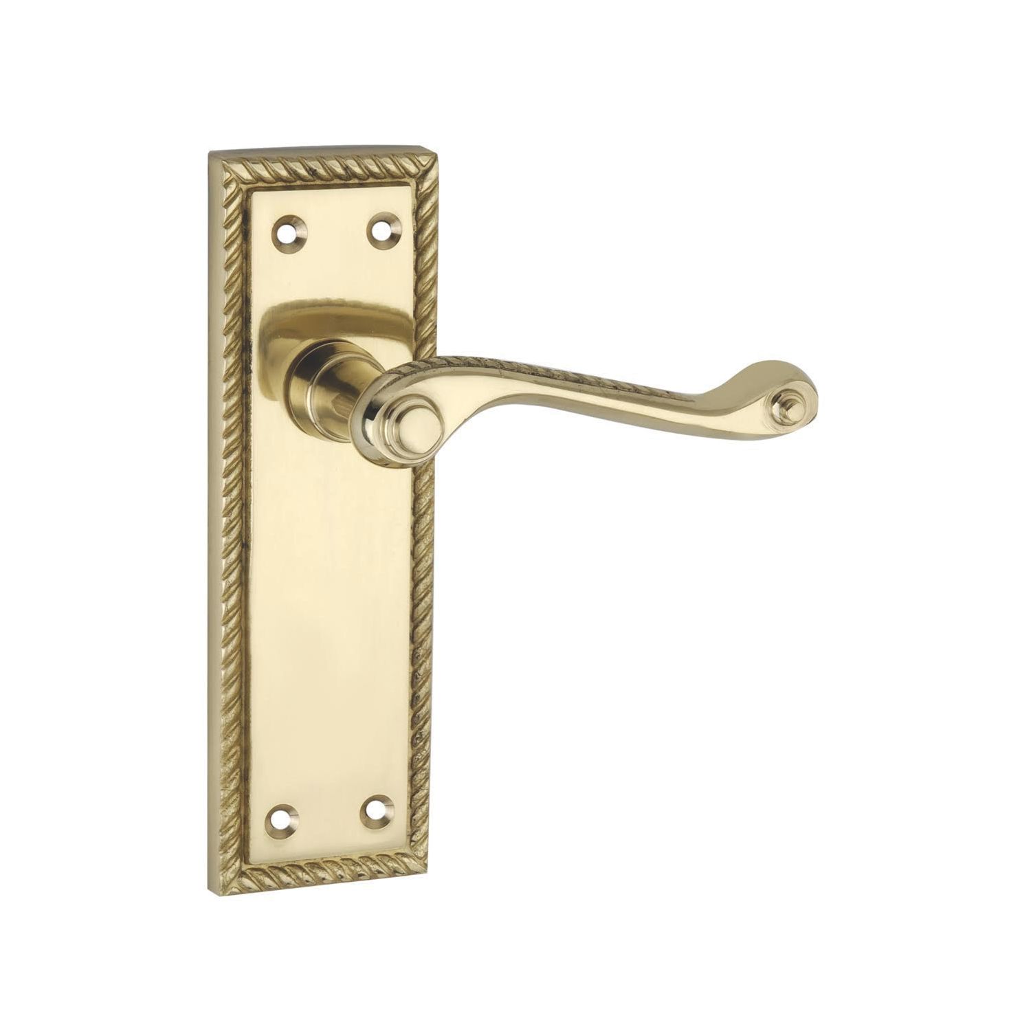 Smith & Locke Fire Rated Latch Door Handles Pair Polished Brass (3238P)