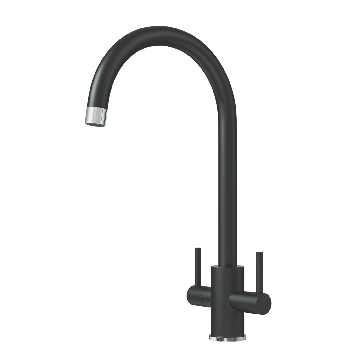 ETAL Sorrento Twin Lever Kitchen Mixer Tap Matt Black (323FK)
