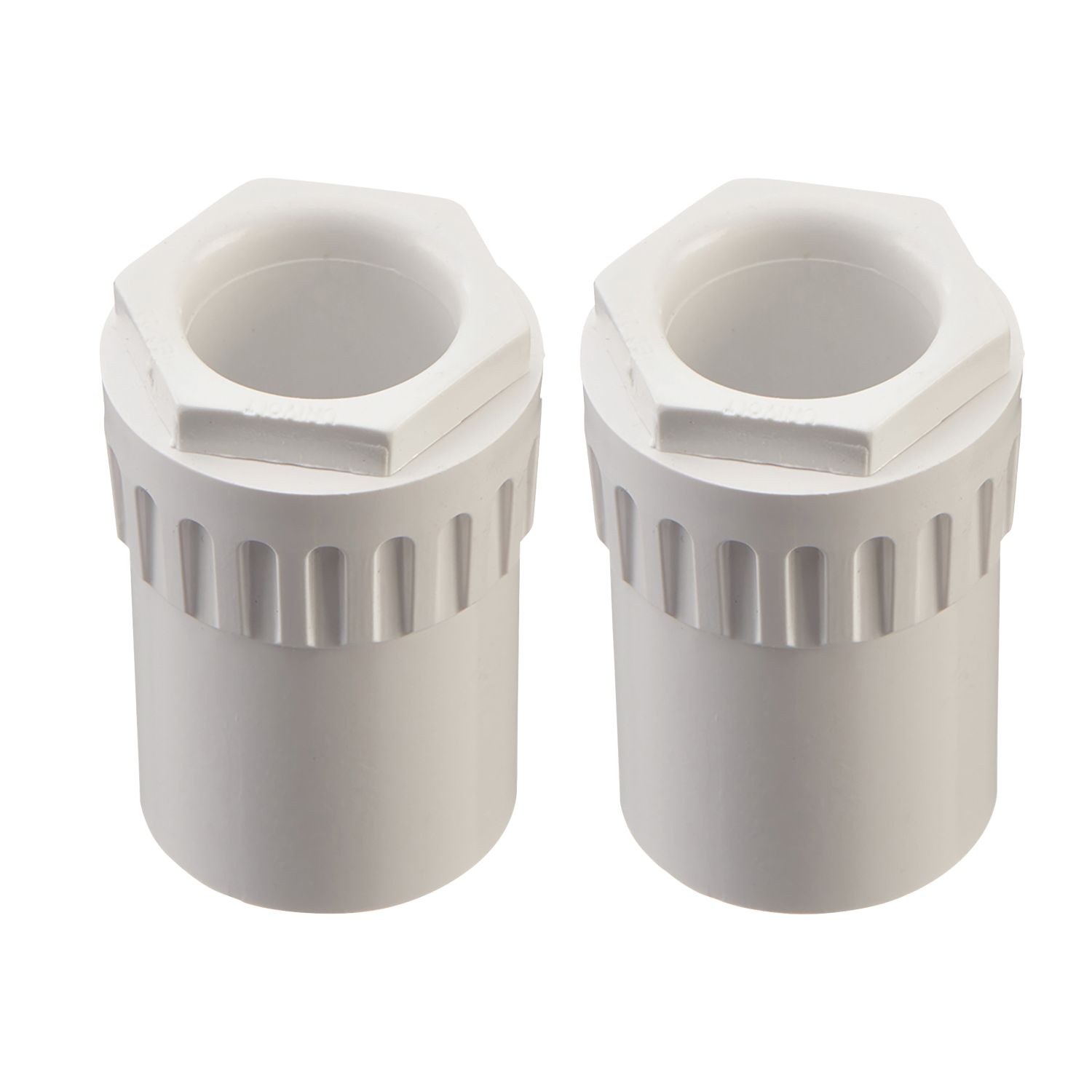 Deta TTE Female Conduit Adaptors 20mm White 2 Pack (324VT)