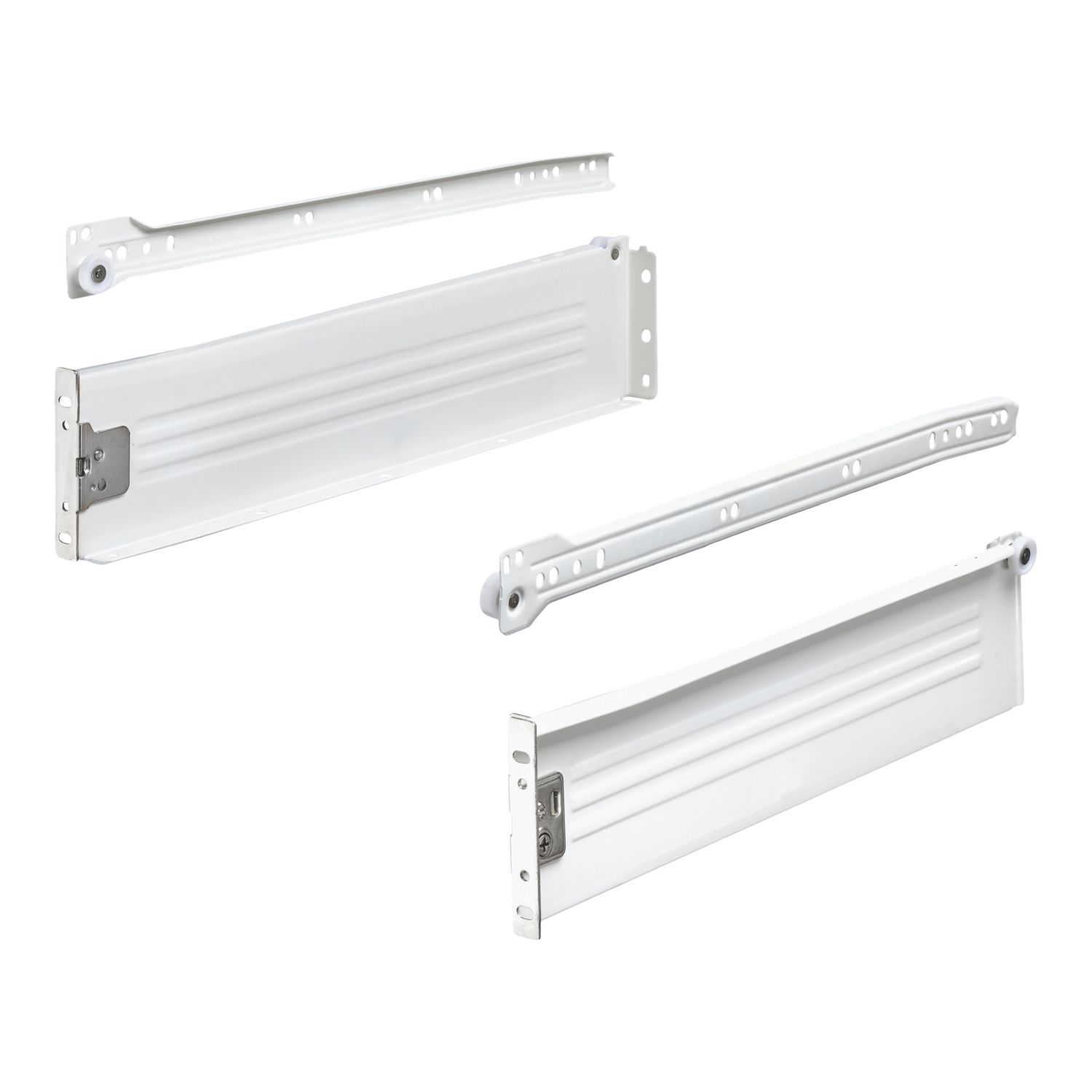 Essentials White Side Fix Drawer Runners 450mm 2 Piece Set (326TE)