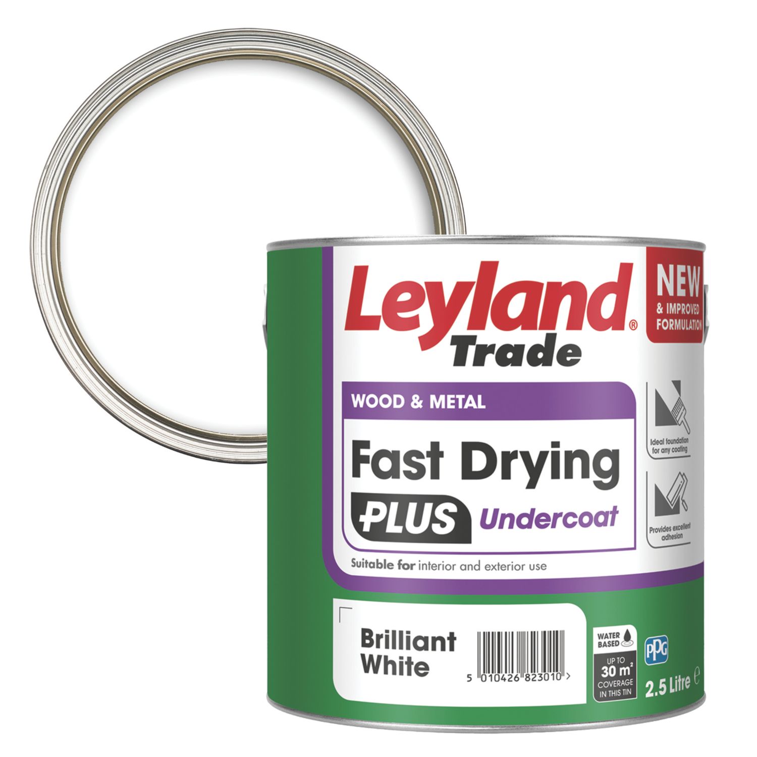 Leyland Trade 2.5Ltr Brilliant White Matt Wood & Metal Undercoat (326YC)