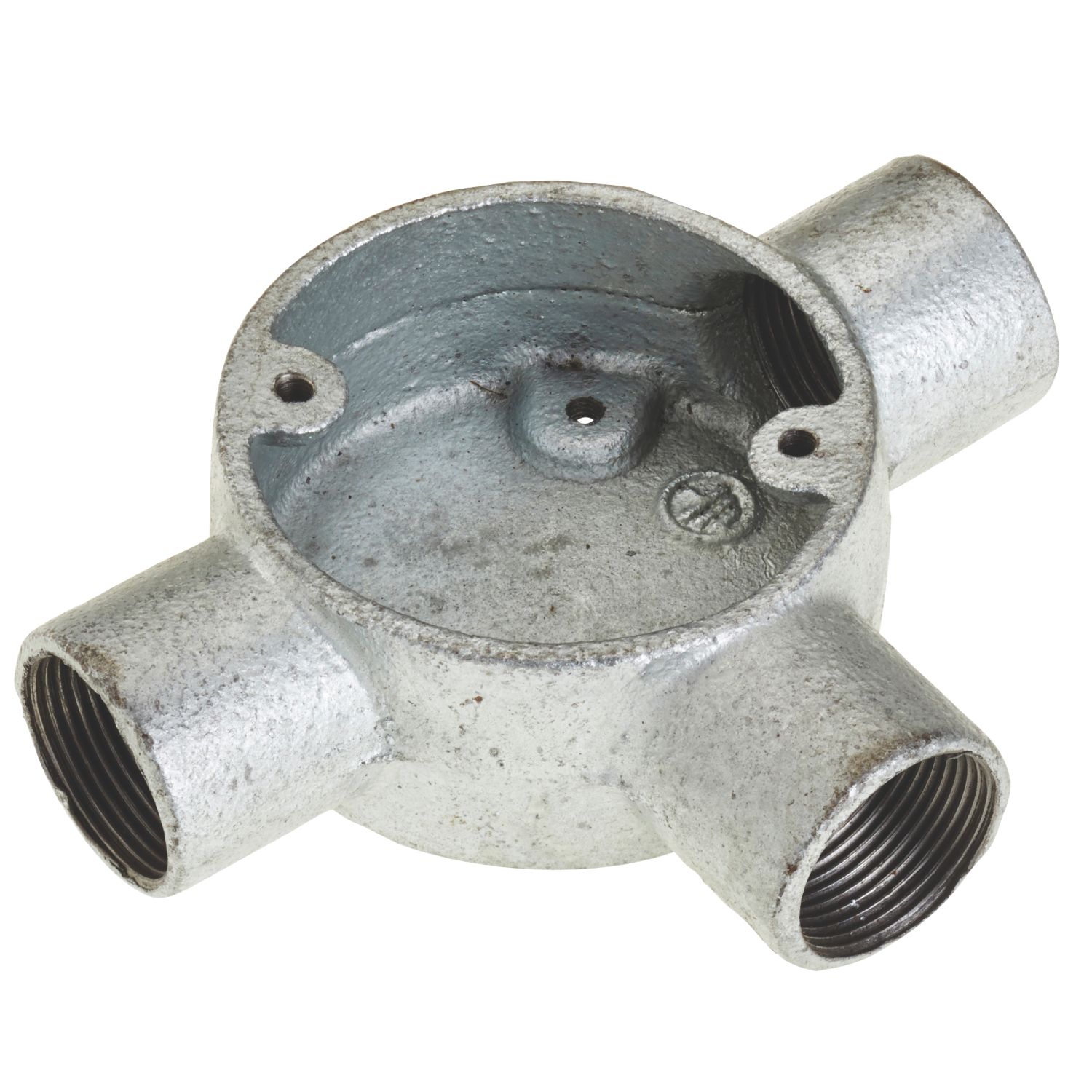 Deta 3 Way 25mm Tee Conduit Box Galvanised (3271J)