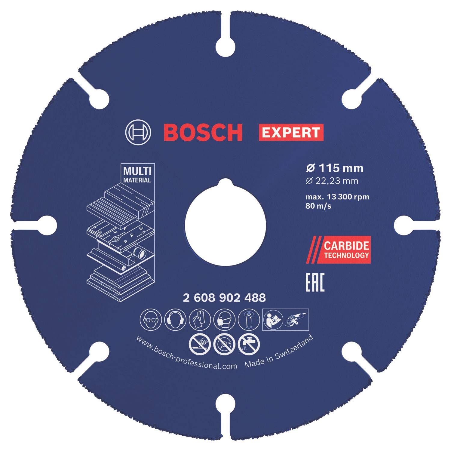 Bosch Expert Multi-Material Carbide Cutting Disc 115mm (4 1/2") x 22.23mm (327AK)