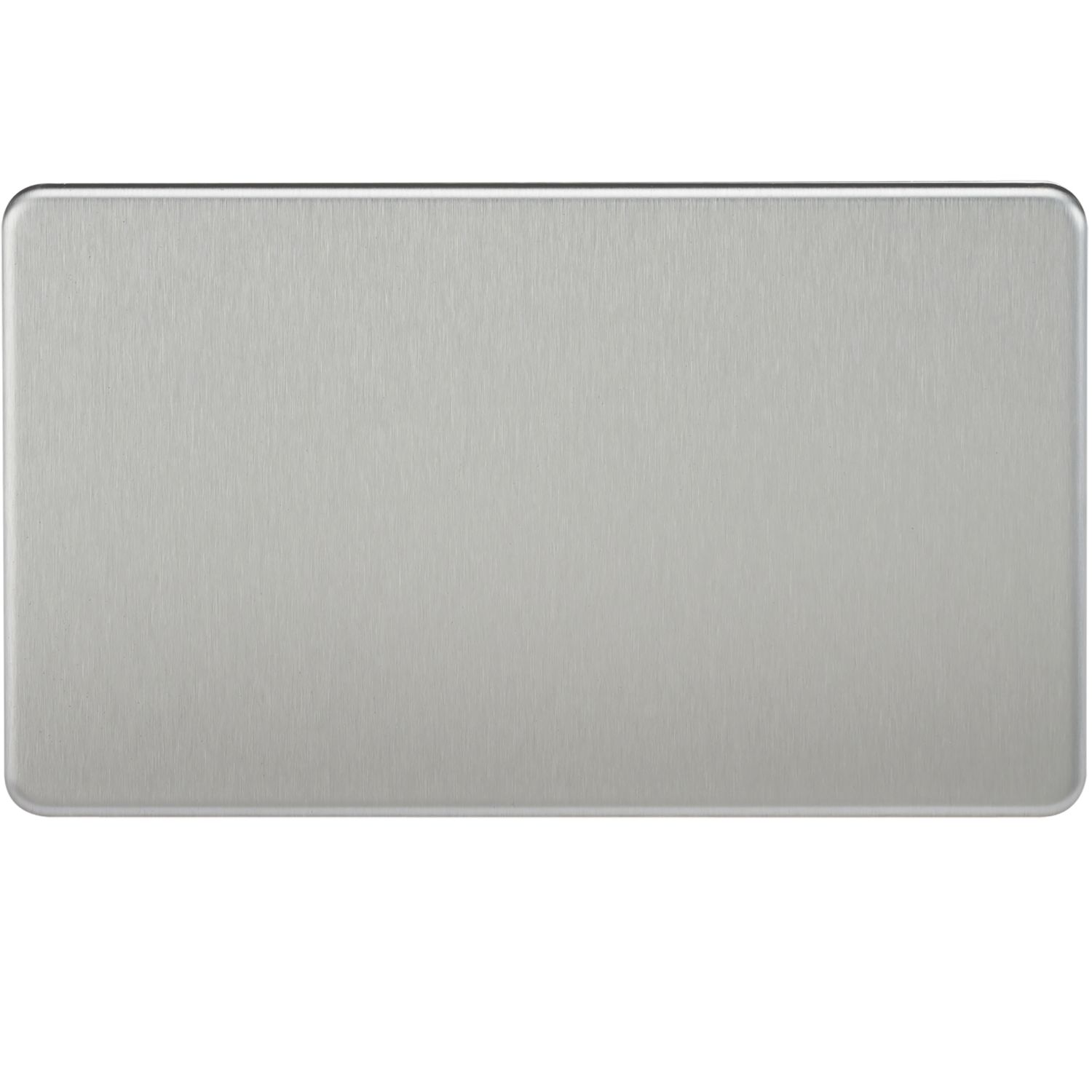 Knightsbridge 2-Gang Blanking Plate Brushed Chrome (327TX)