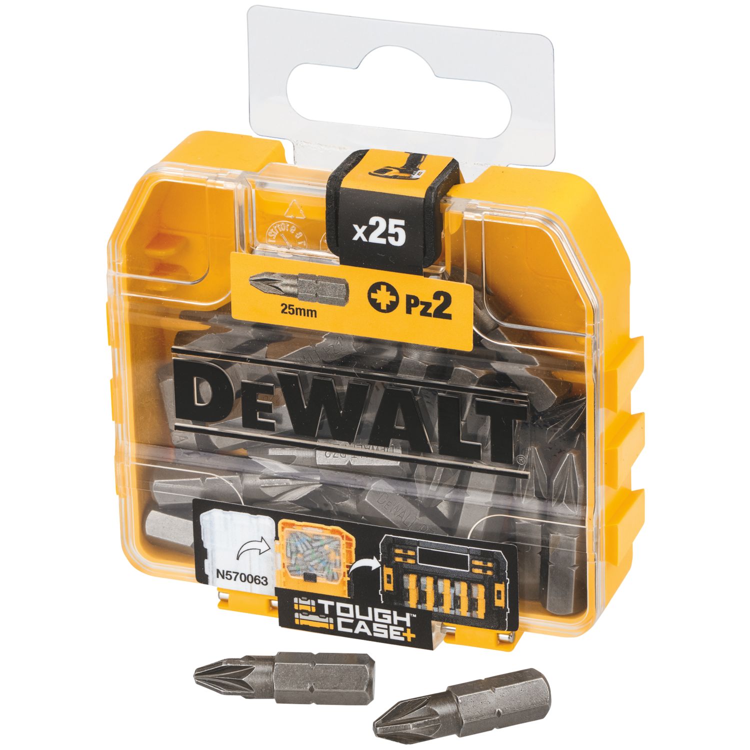 DEWALT 6.35mm 25mm Hex Shank PZ2 PZ Screwdriver Bit Box 25 Pack (3289R)