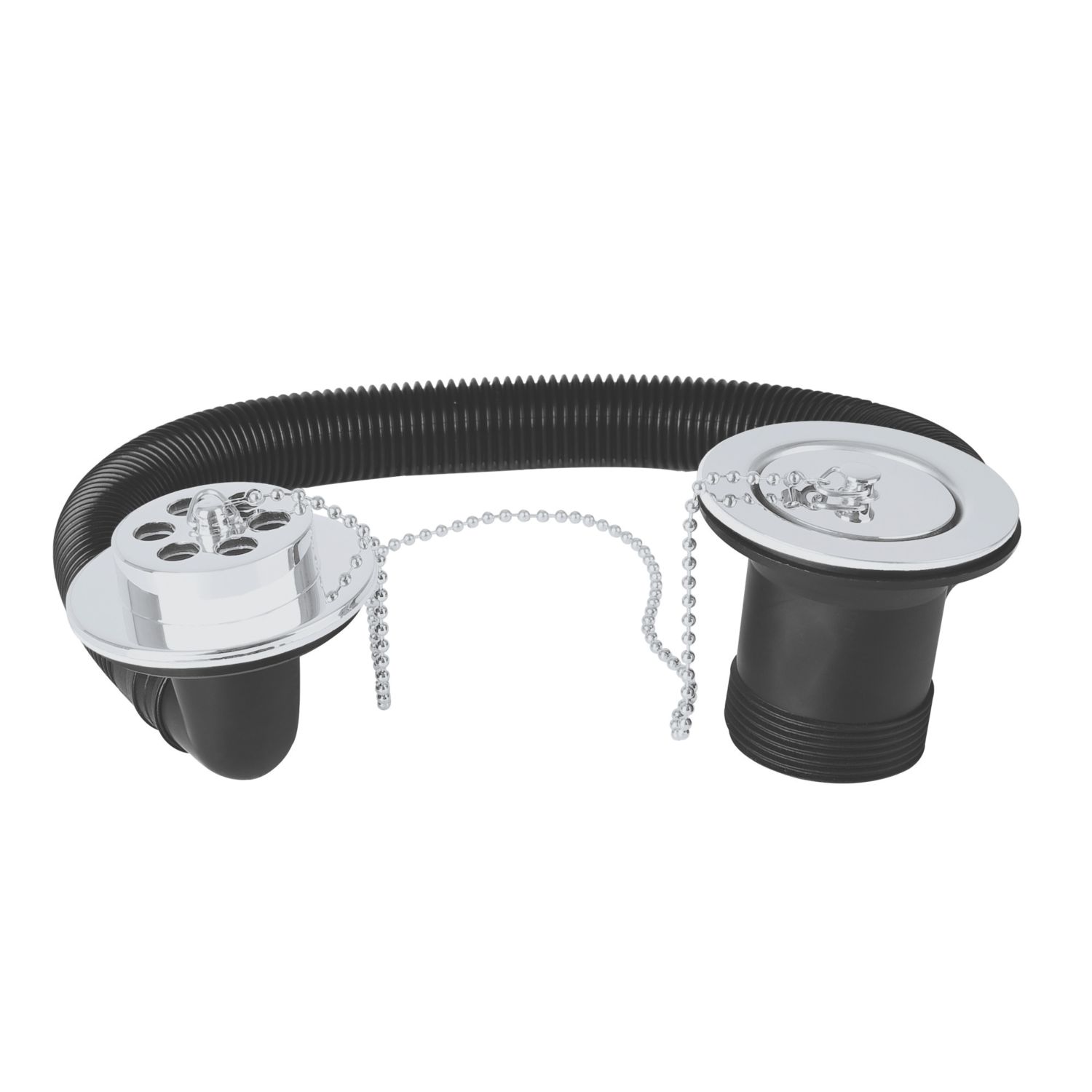 Flomasta Bath Waste with Plug & Chain Chrome-Plated 16 1/4" (32944)