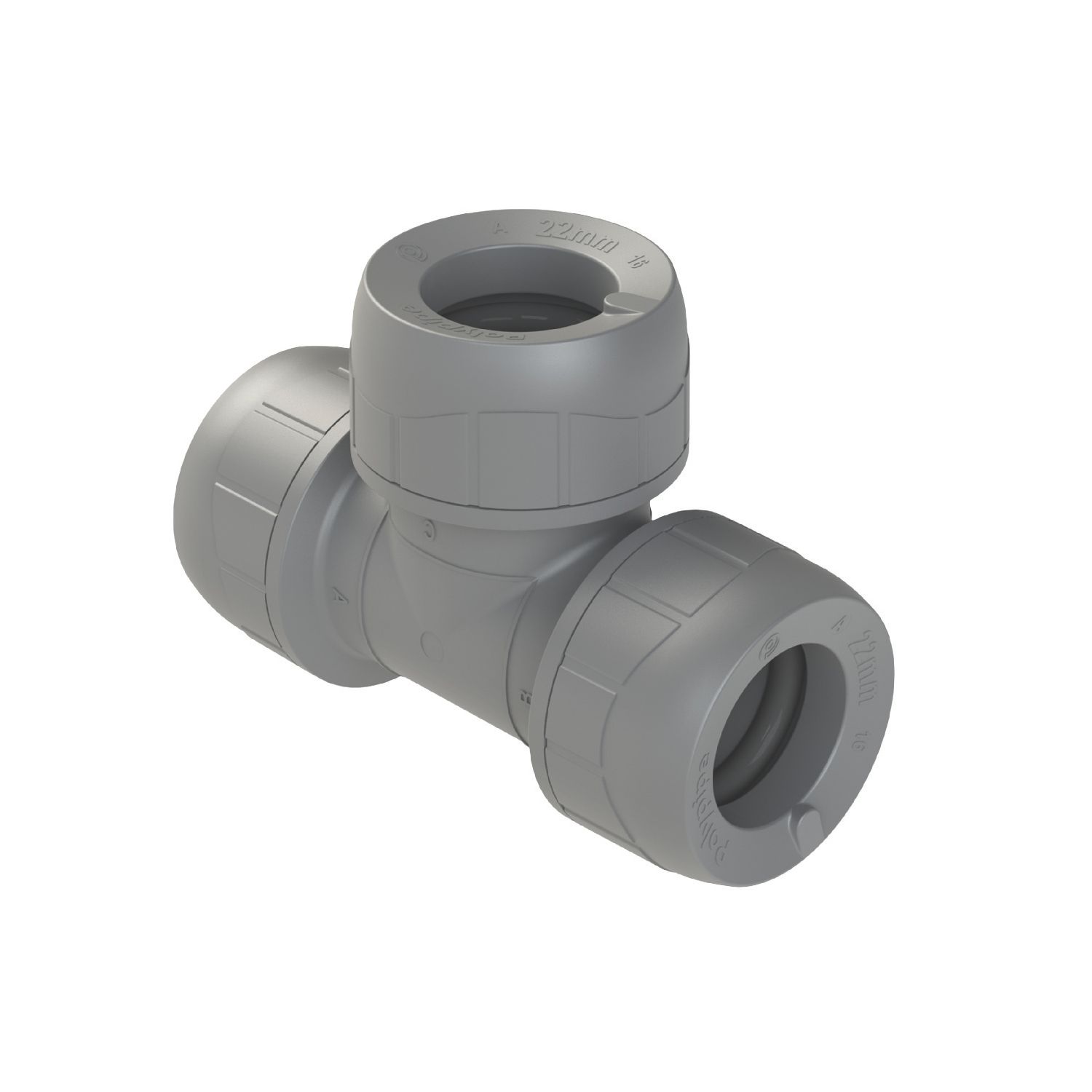 PolyPlumb Enhanced Plastic Push-Fit Equal Tee 22mm (329PY)