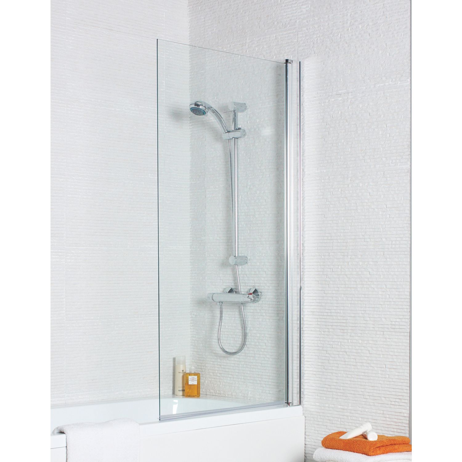 Semi-Framed Clear Bath Shower Screen 780mm x 1400mm (330HF)