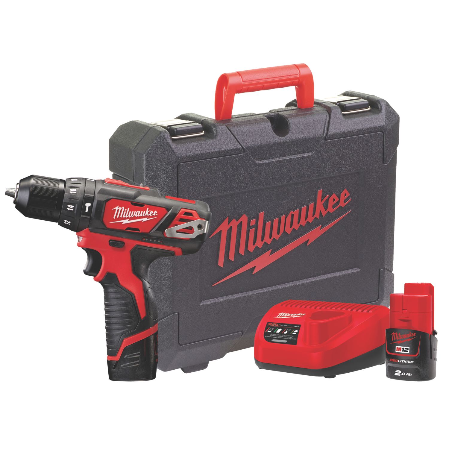 Milwaukee M12 BPD-202C 12V 2 x 2.0Ah Li-Ion RedLithium Cordless Sub-Compact Percussion Drill (332HP)