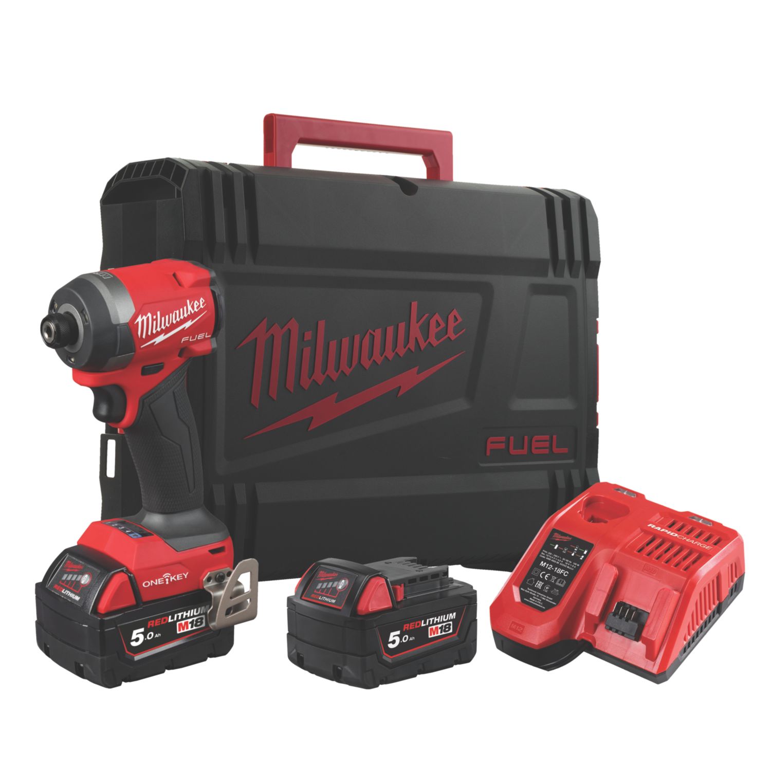 Milwaukee M18ONEID3-502X FUEL 18V 2 x 5.0Ah Li-Ion RedLithium Brushless Cordless Impact Driver (332KN)