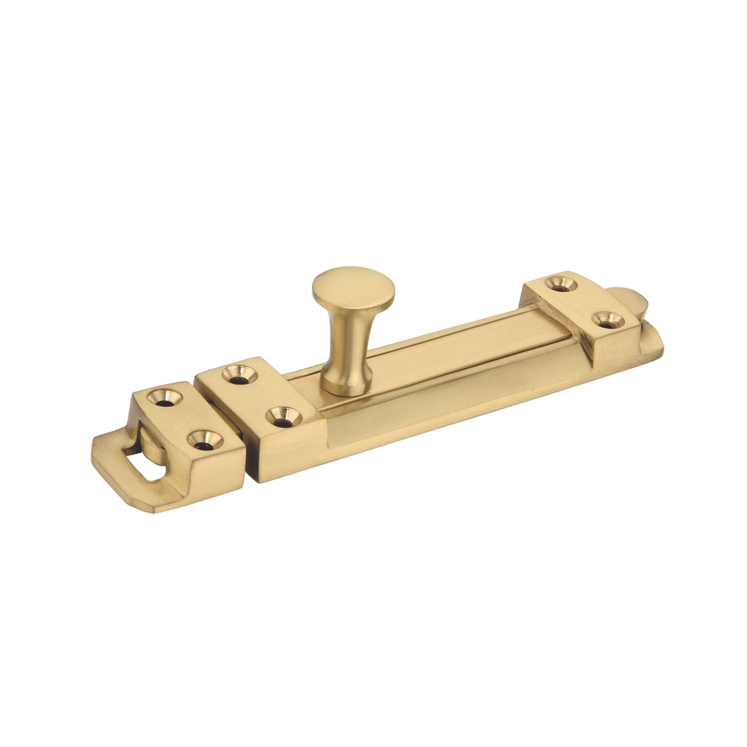 Smith & Locke Flat Door Bolt Brushed Brass 80mm (332TE)