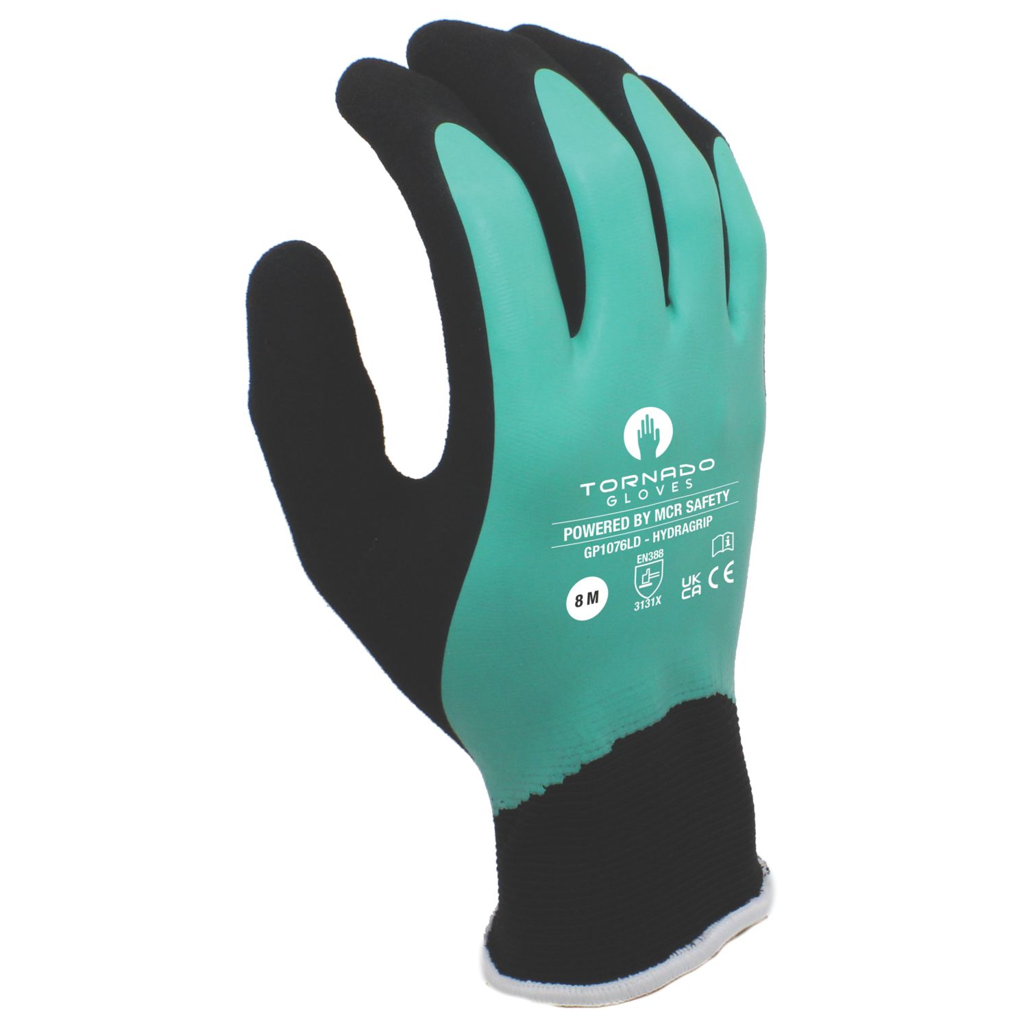 MCR Safety HydraGrip General Handling Gloves Green/Black Medium 1 Pair (333YM)