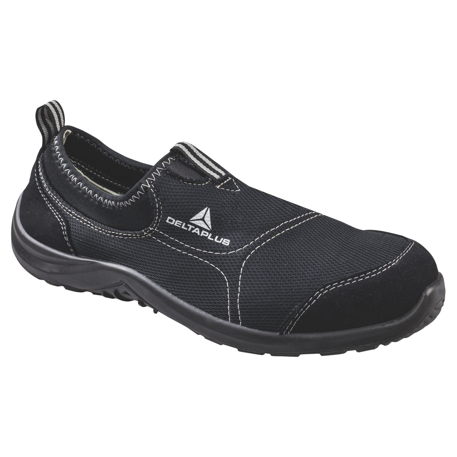 Delta Plus Miami Size 9 Black Slip-On Steel Toe Cap Safety Trainers (3357X)