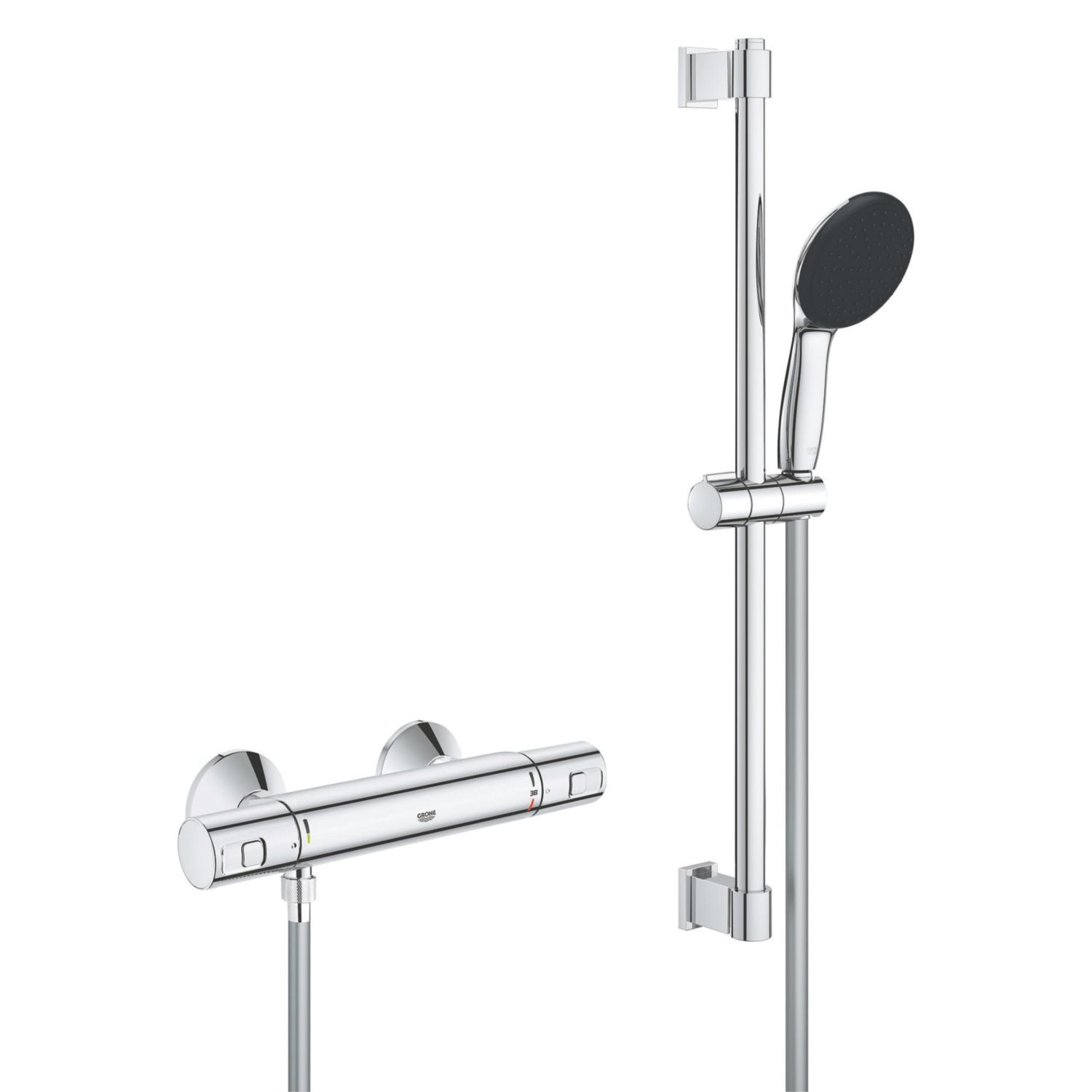 Grohe Precision Start HP Rear-Fed Exposed Chrome Thermostatic Shower Mixer Set (336YX)