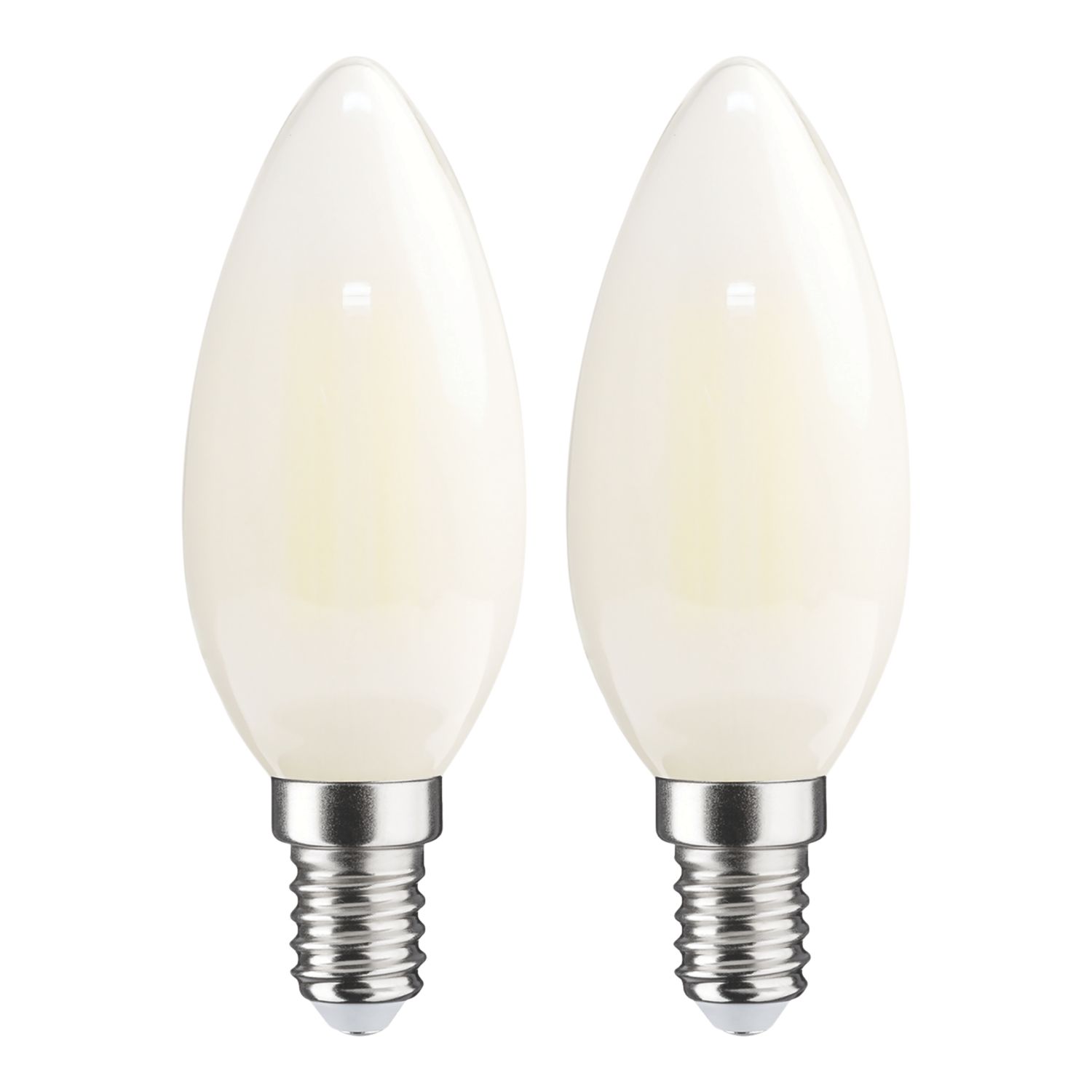 LAP E14 Candle LED Light Bulb Milky 470lm 2.2W 2 Pack (338CF)