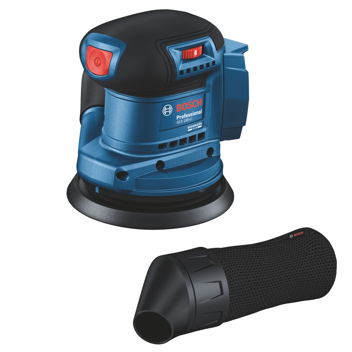 Bosch GEX 185-LI 125mm 18V Li-Ion AMPShare Brushless Cordless Random Orbital Sander - Bare (338CY)