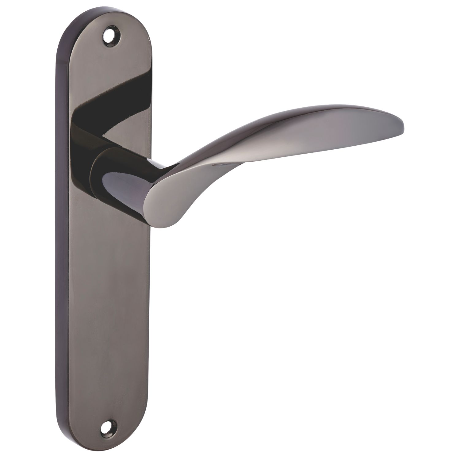 Smith & Locke Crantock Fire Rated Latch Lever Door Handles Pair Black Nickel (338HY)