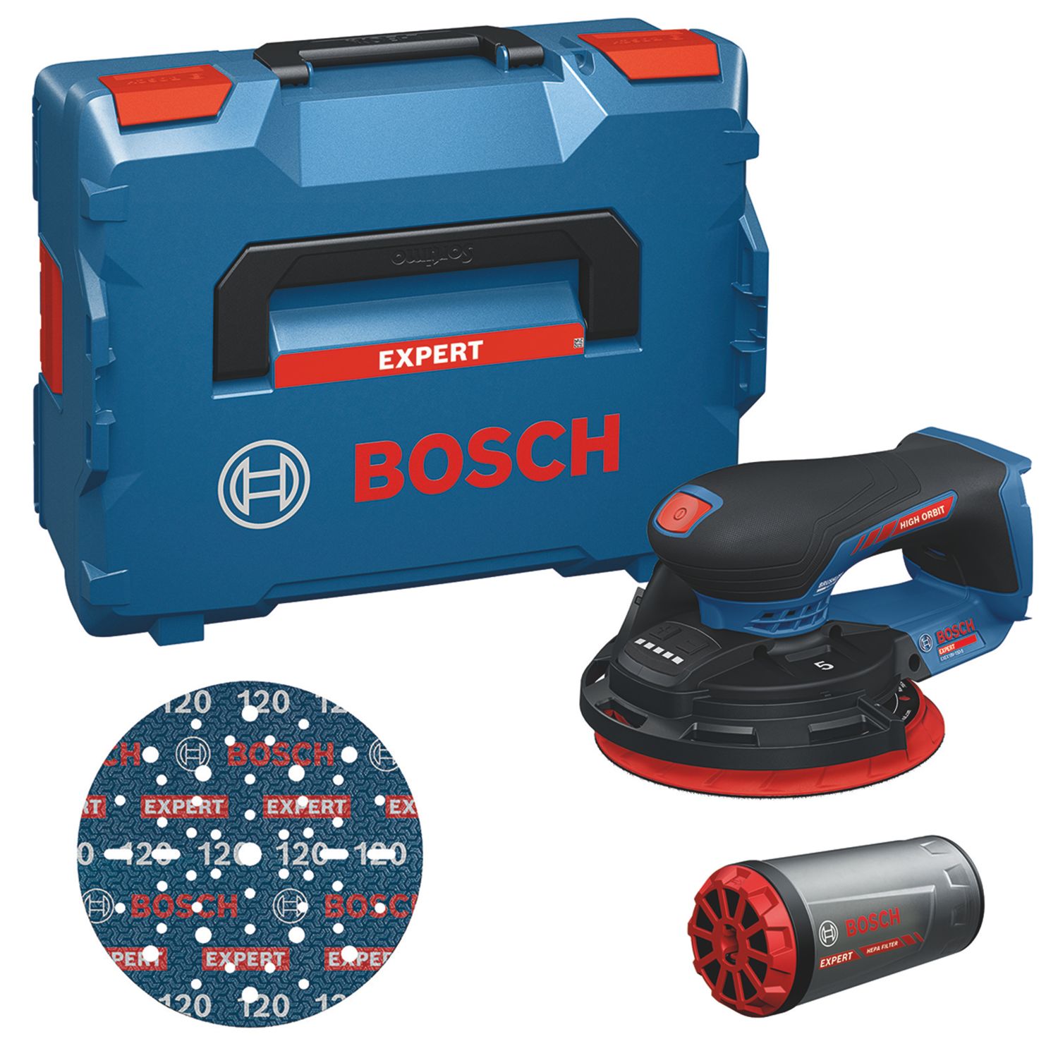 Bosch Expert EXEX18V-150-5 150mm 18V Li-Ion AMPShare Brushless Cordless Random Orbital Sander - Bare (340AW)