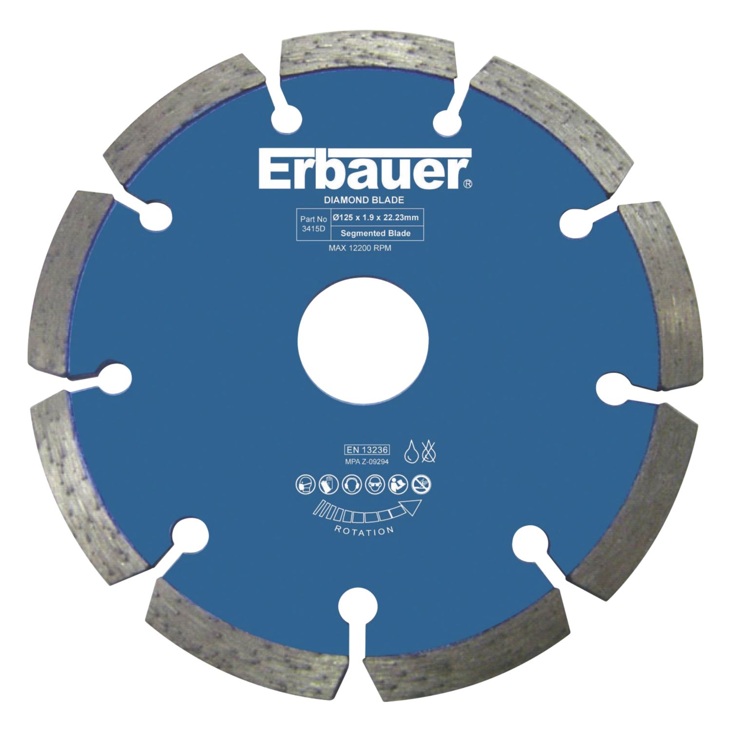 Erbauer Masonry Diamond Wall Chasing Blades 125mm x 22.23mm 2 Pack (3415D)