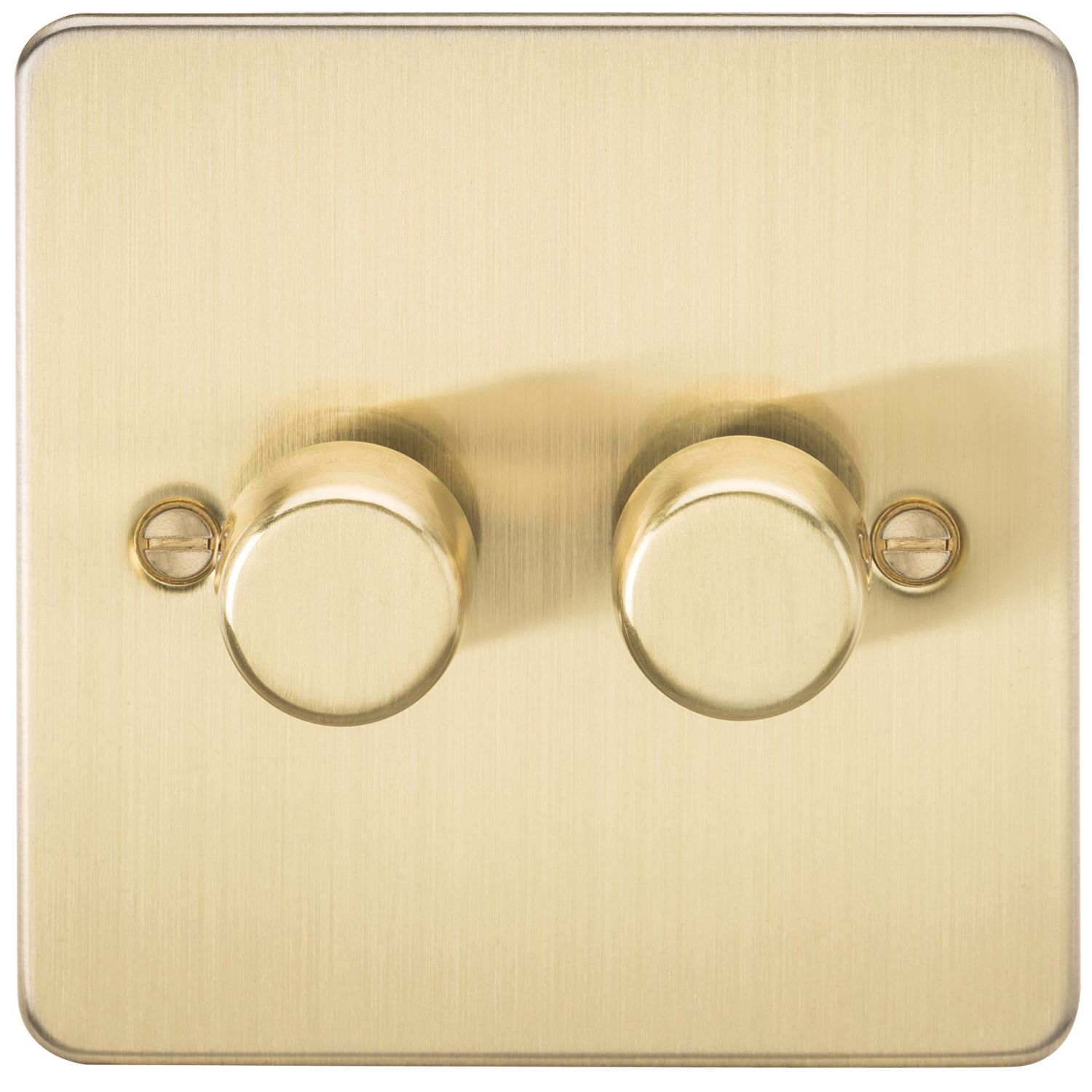 Knightsbridge 2-Gang 2-Way LED Intelligent Dimmer Switch Brushed Brass (342PX)
