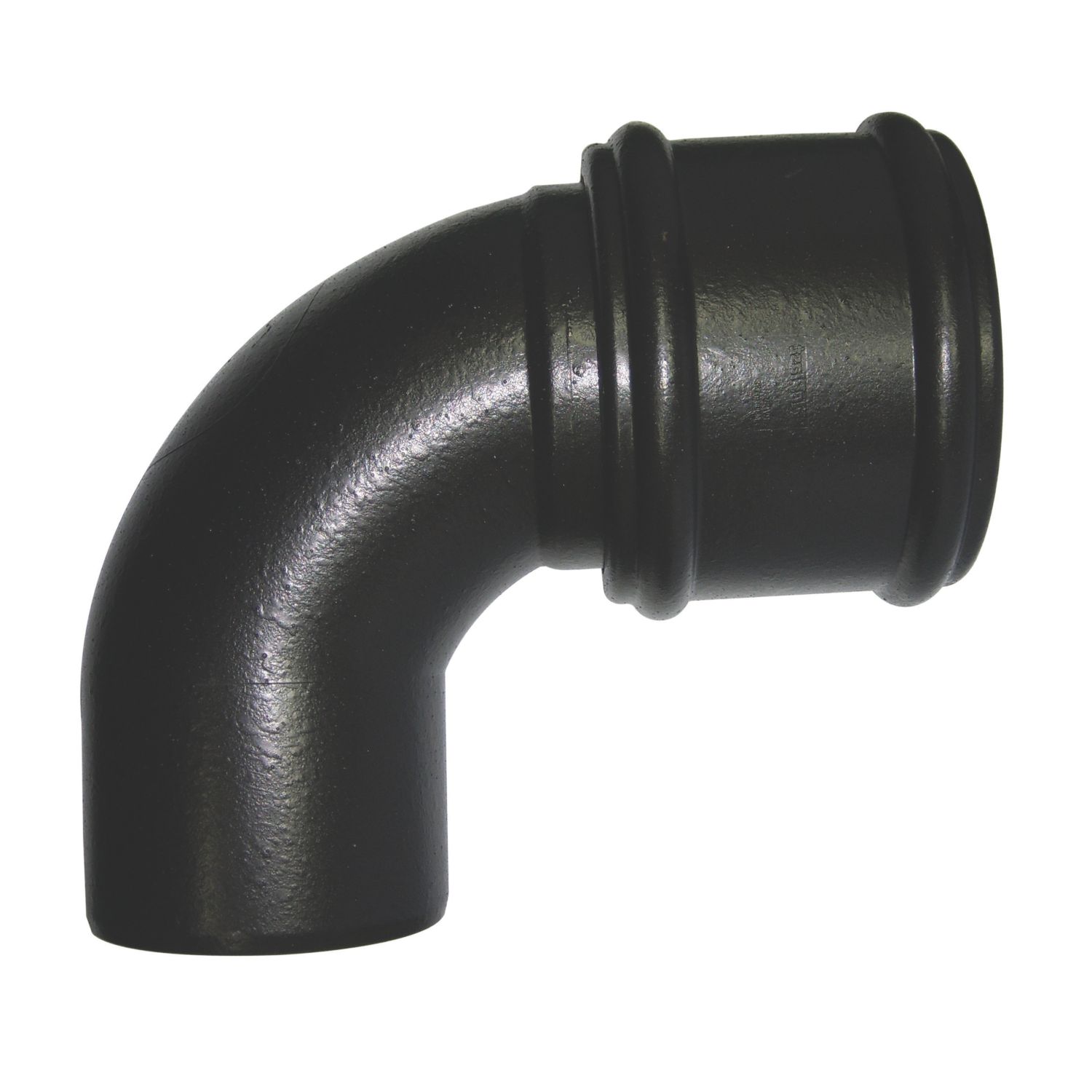 FloPlast Push-Fit 92.5° Single Socket Bend (Socket/Spigot) Black 110mm (34473)