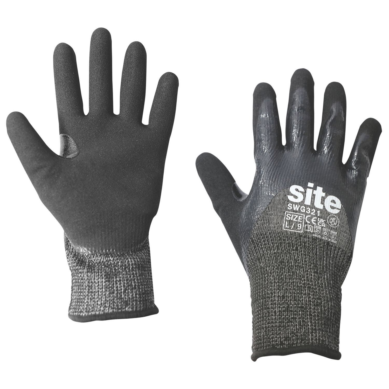 Site Thermal Cut Resistant Gloves Grey/Black Large (344RV)